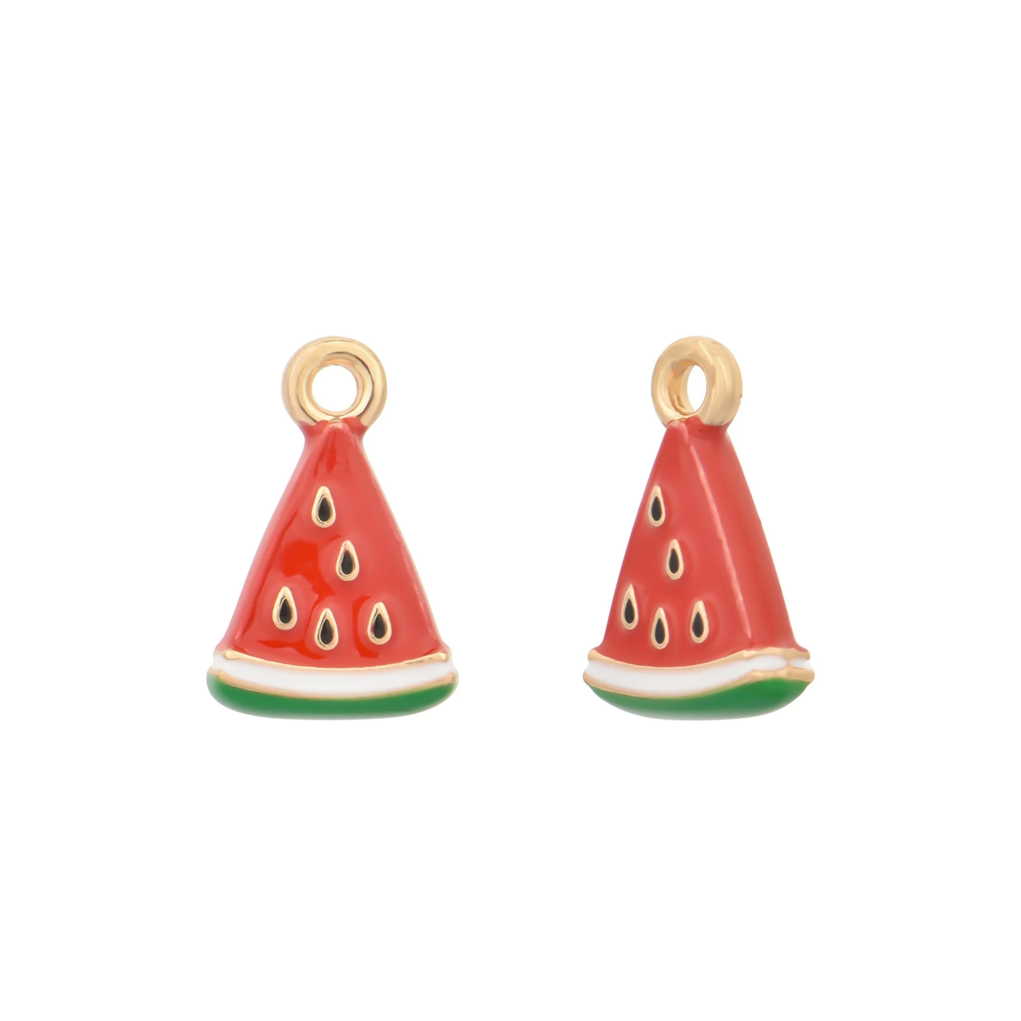 3D Color Enamel Watermelon Slice Charms
