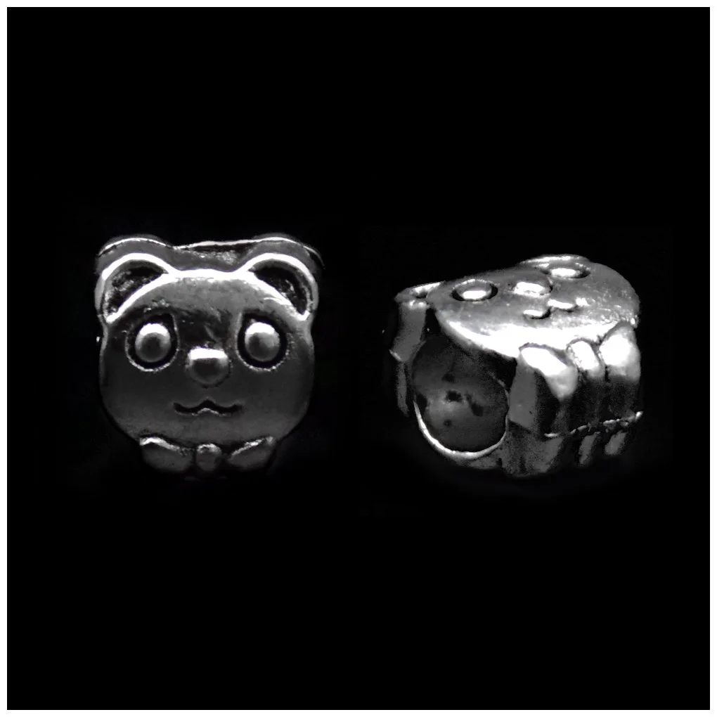 Teddy Bear Tibetan-style Silver Loose Spacer Beads