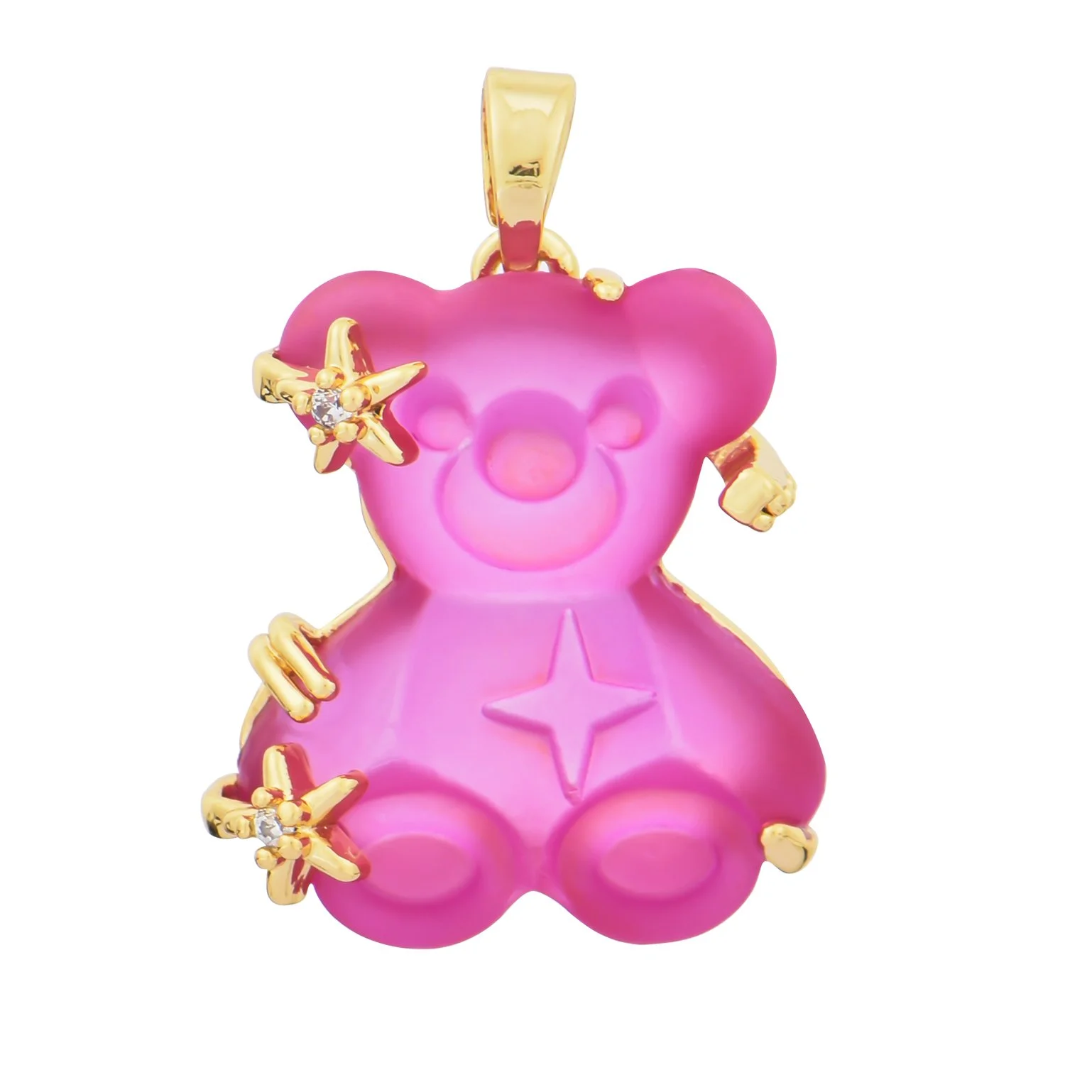 Metal Frame Resin Gummy Bear Shape Charms