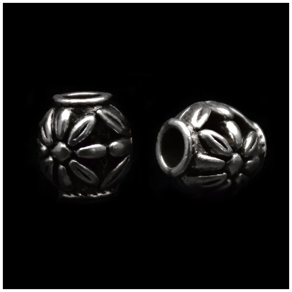 Connected Flowers Tibetan-style Silver Loose Spacer Beads
