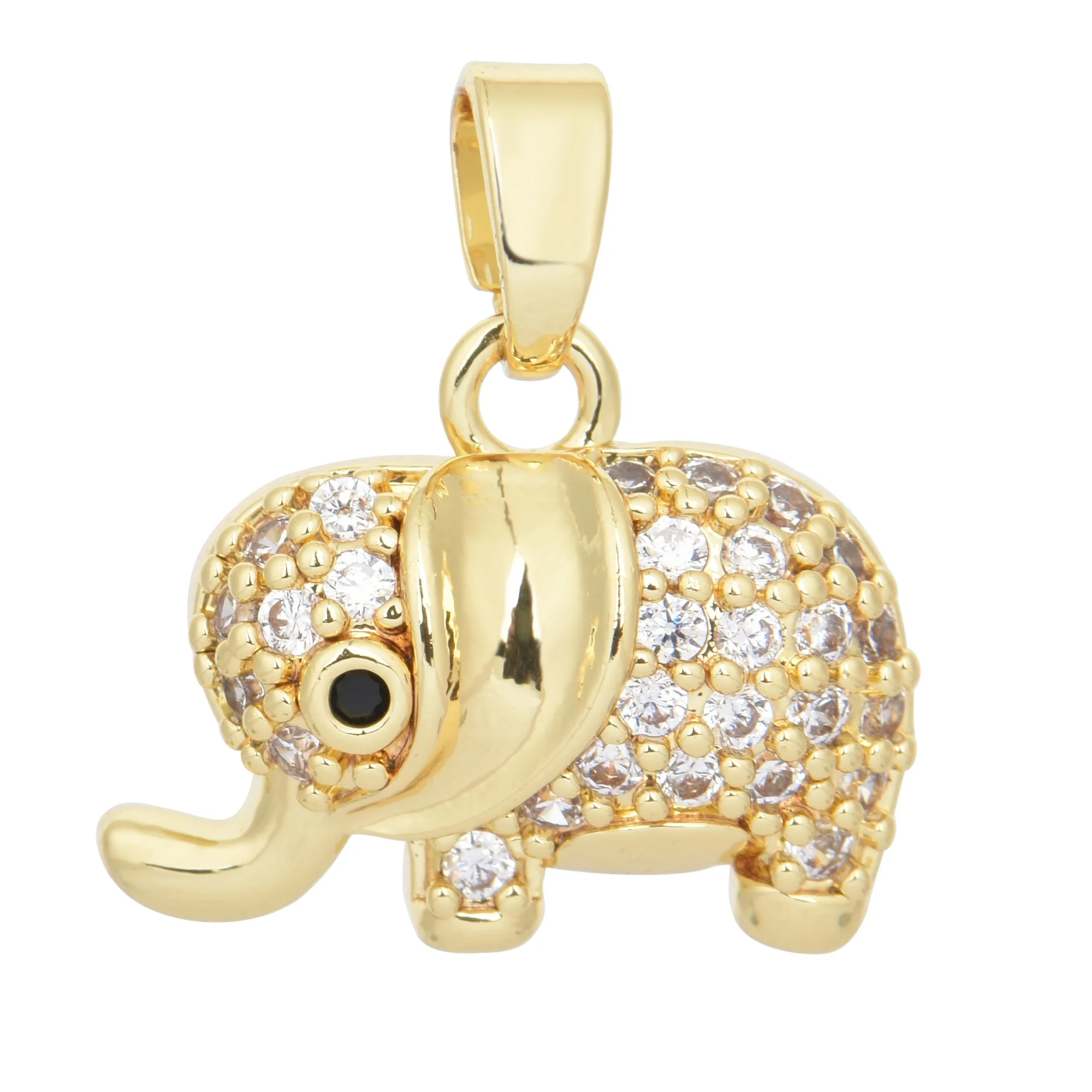 CZ Crystal Elephant Charm