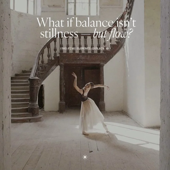 What if balance isn&rsquo;t stillness &mdash; but flow?

In Ayurveda, the body speaks through the Five Elements. Earth. Water. Fire. Air. Ether.

They shape how you digest, how you focus, how you rest &mdash; and how life feels in the body.

Balance 