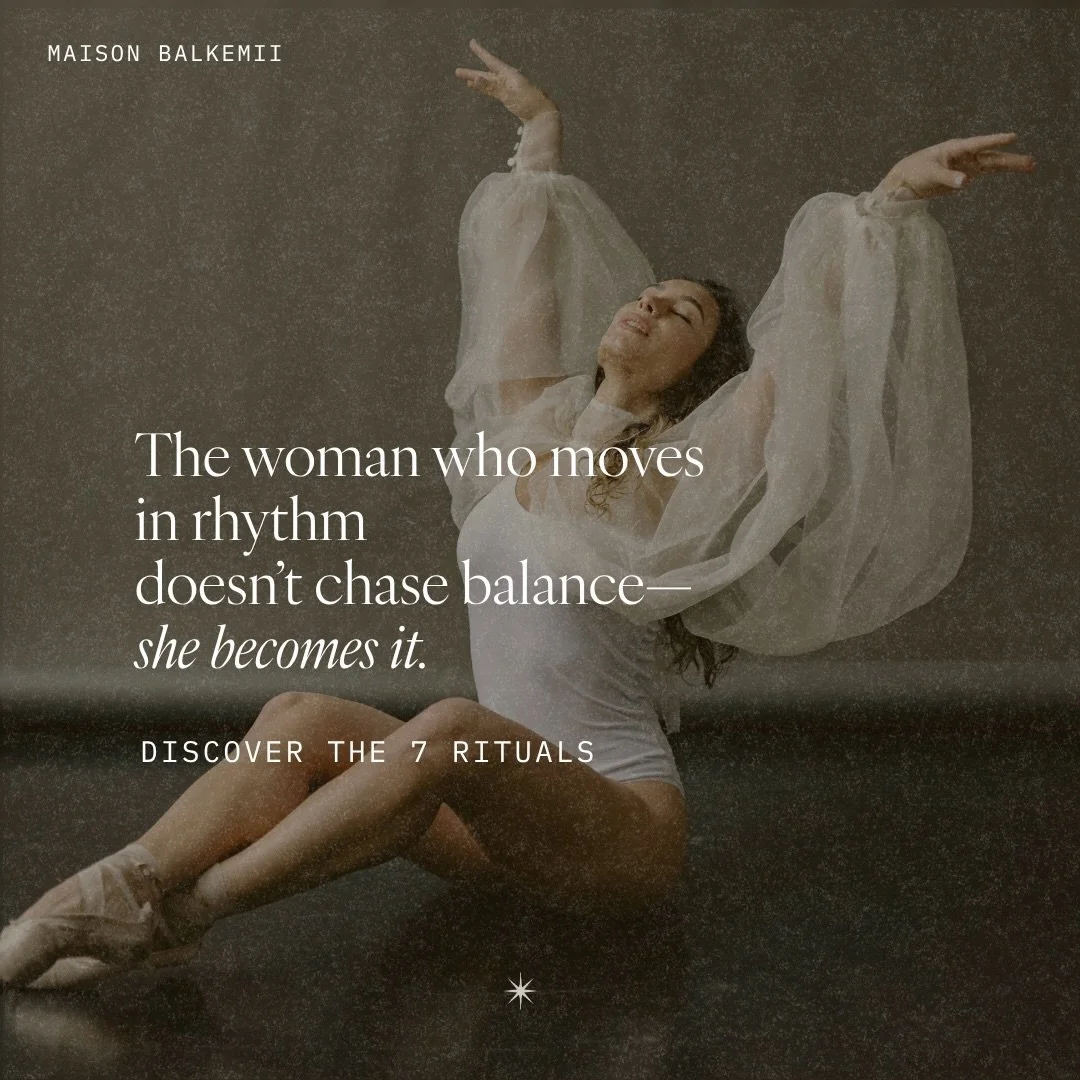 Most high-performing women are taught to chase balance&mdash; to structure it, optimize it, discipline themselves into it.

But balance isn&rsquo;t something you force. It&rsquo;s something you enter.

In Ayurveda, true balance comes from rhythm&mdas