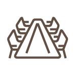 A line drawing of a pyramid with small triangles along its sides.