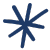 A blue asterisk symbol on a white background.