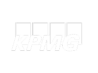 KPMG logo in white on black background
