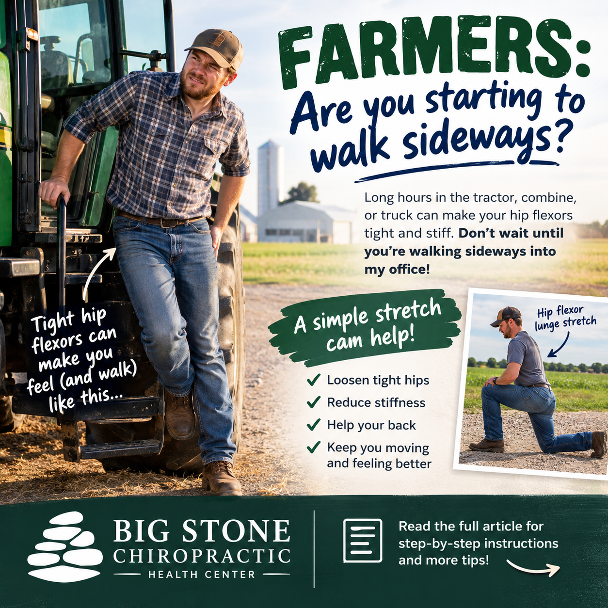 Farmers: Stretch Your Hip Flexors Before You Start Walking Sideways