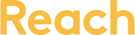 Close-up of the word 'Reach' in large, orange text over a white background.