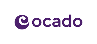 Ocado logo in purple text with a circular icon.