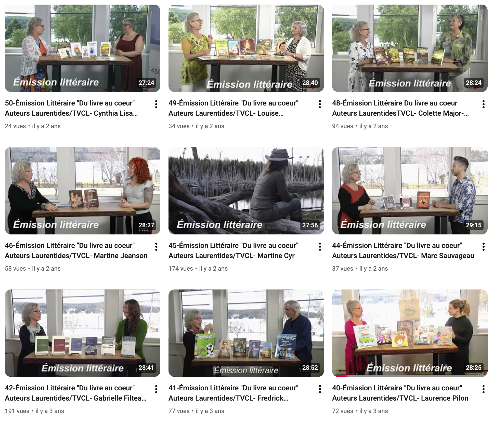 Notre chaîne littéraire YouTube