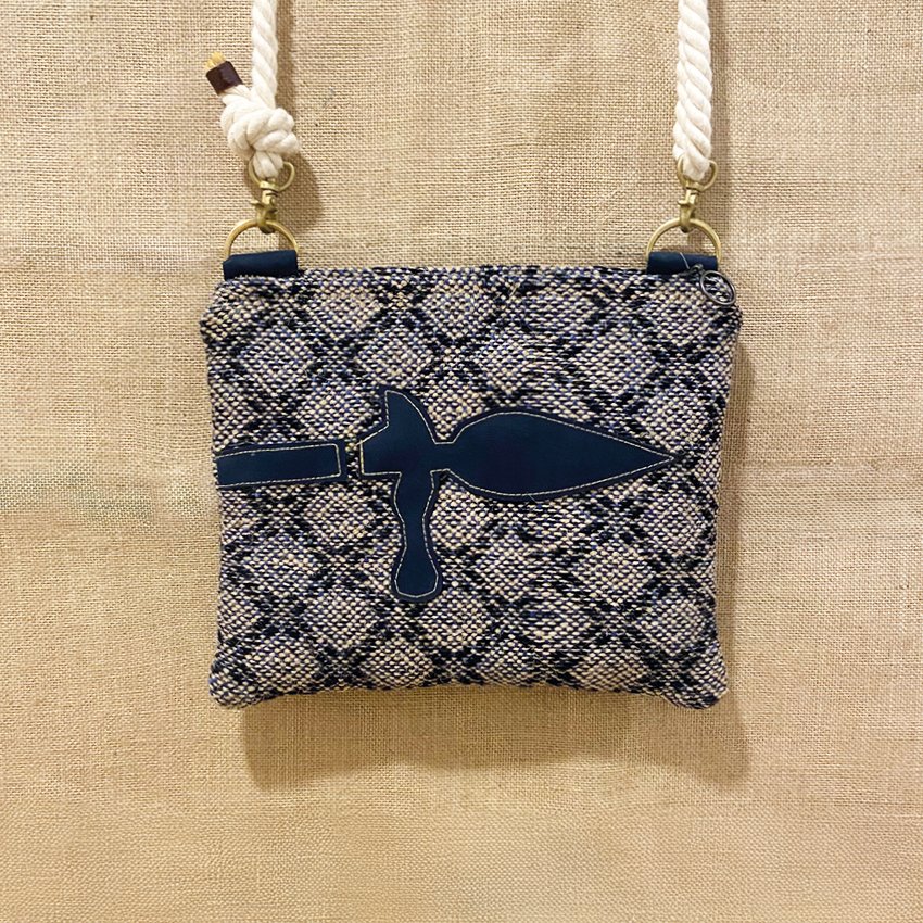 SK 01 Messenger Pouch, BLU BLK BGE Jute