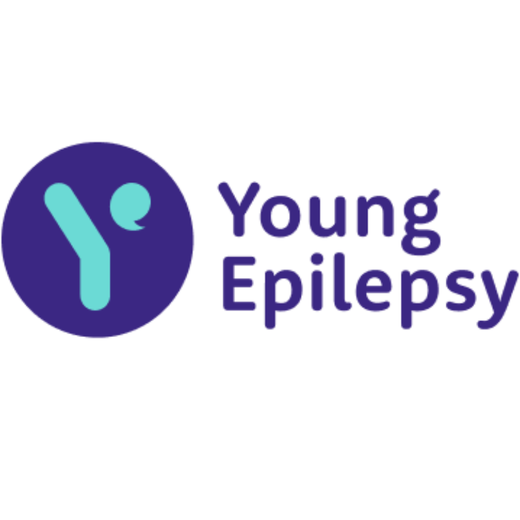 Logo for Young Epilepsy with a star outline and purple and teal text