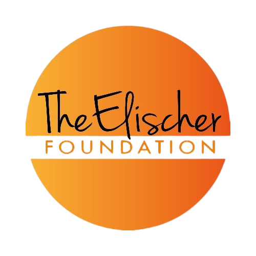 Logo for 'The Elisher Foundation' featuring a circular orange gradient with the name written in black cursive and 'FOUNDATION' in colorful block letters.
