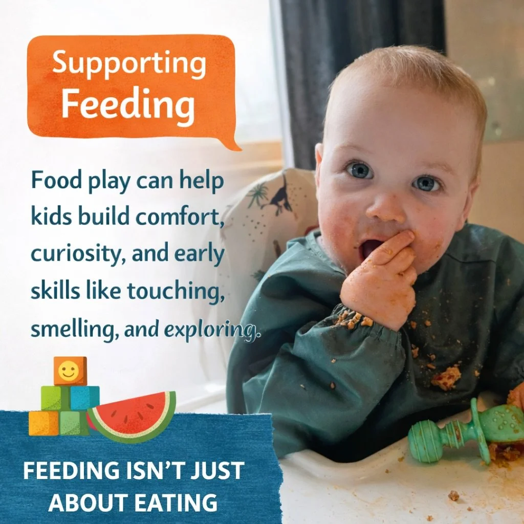 Food doesn&rsquo;t start with eating.
It starts with exploring.

From a therapy perspective, feeding success isn&rsquo;t just about getting bites in it&rsquo;s about helping children feel safe, curious, and confident around food.

When kids touch, sm