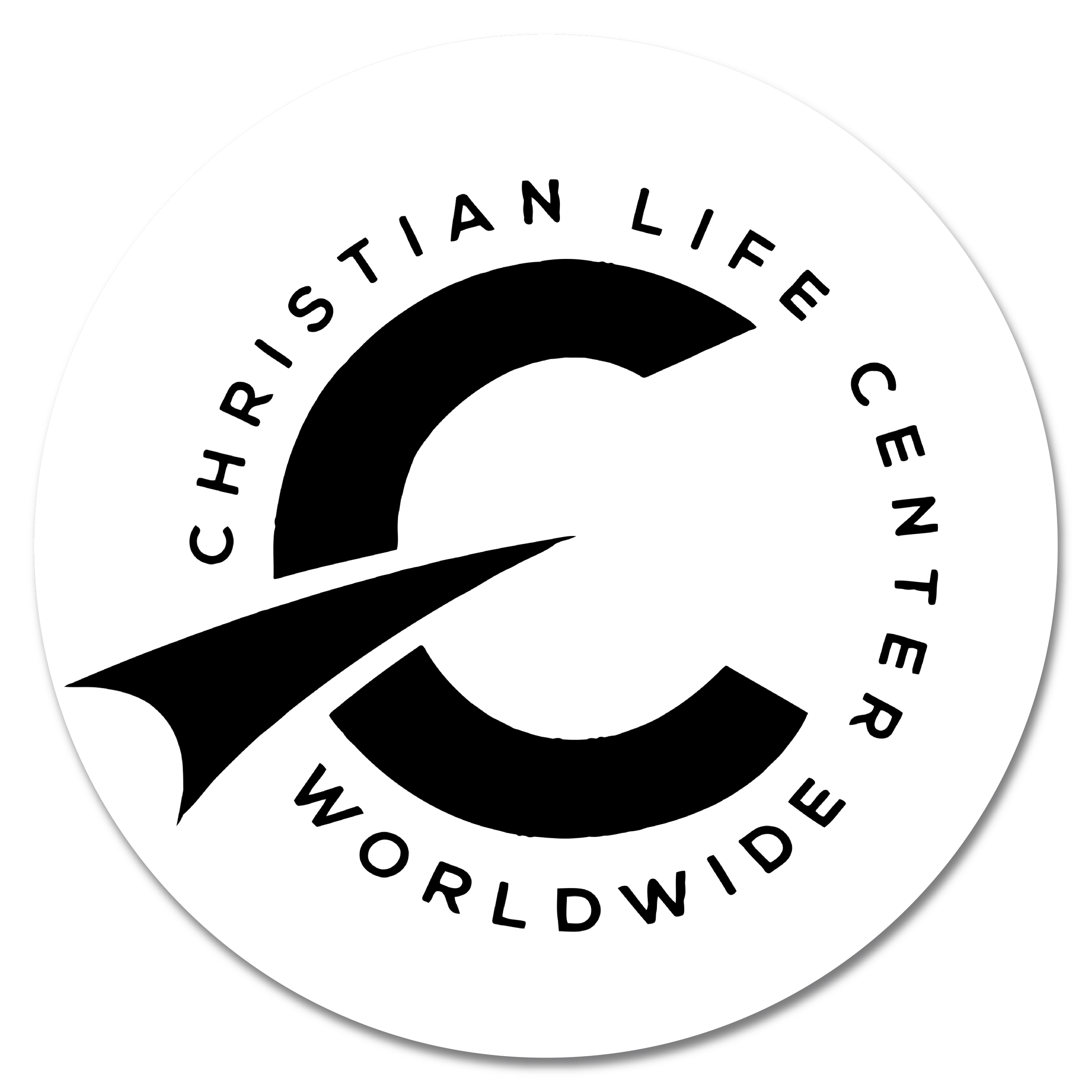 The Christian Life Center logo features a large capital C with a stylized swoosh inside, encircled by the words "Christian Life Center Worldwide."