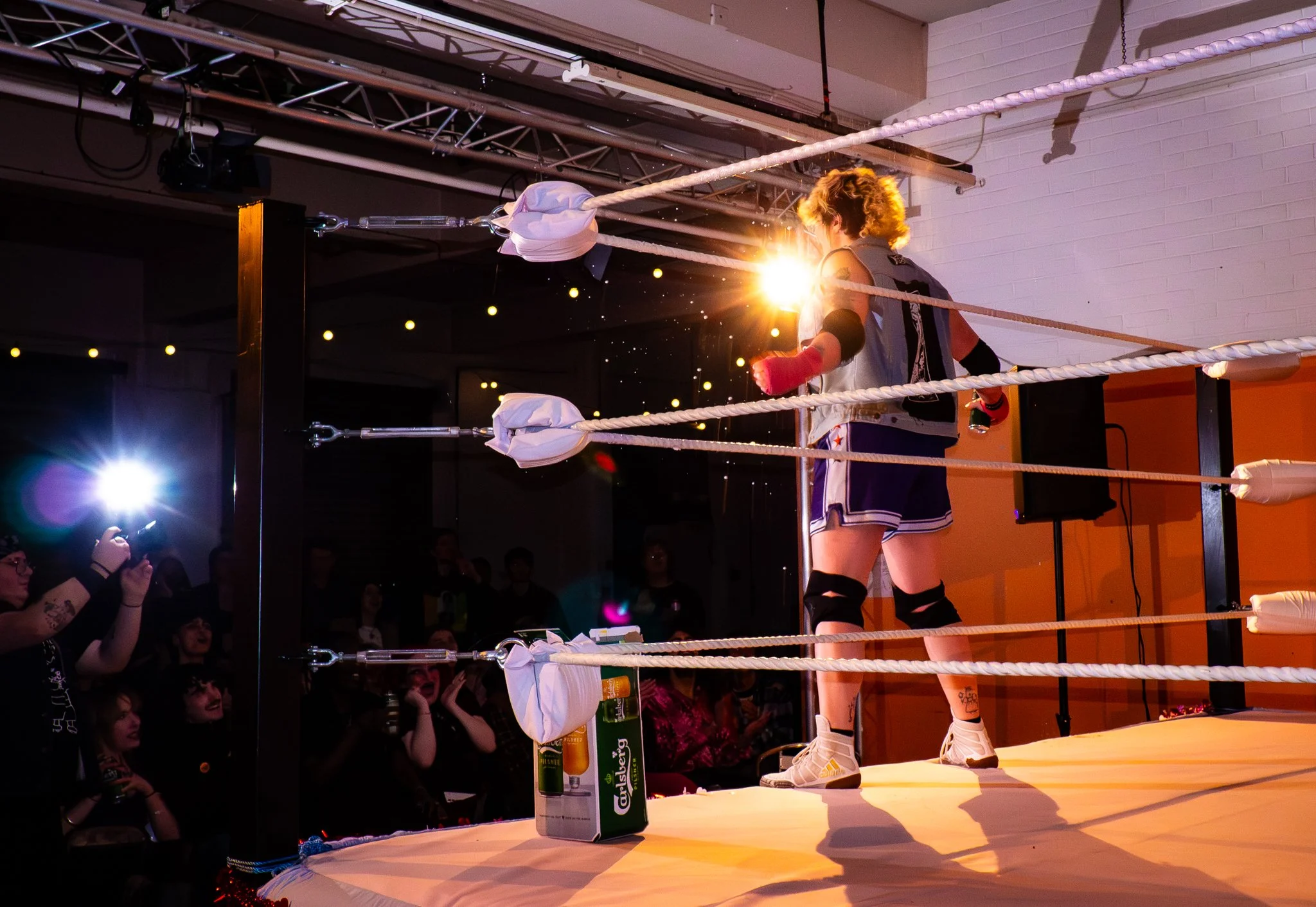 Wrestling ring set up in The Nests - image credit: Leslie Kerwin