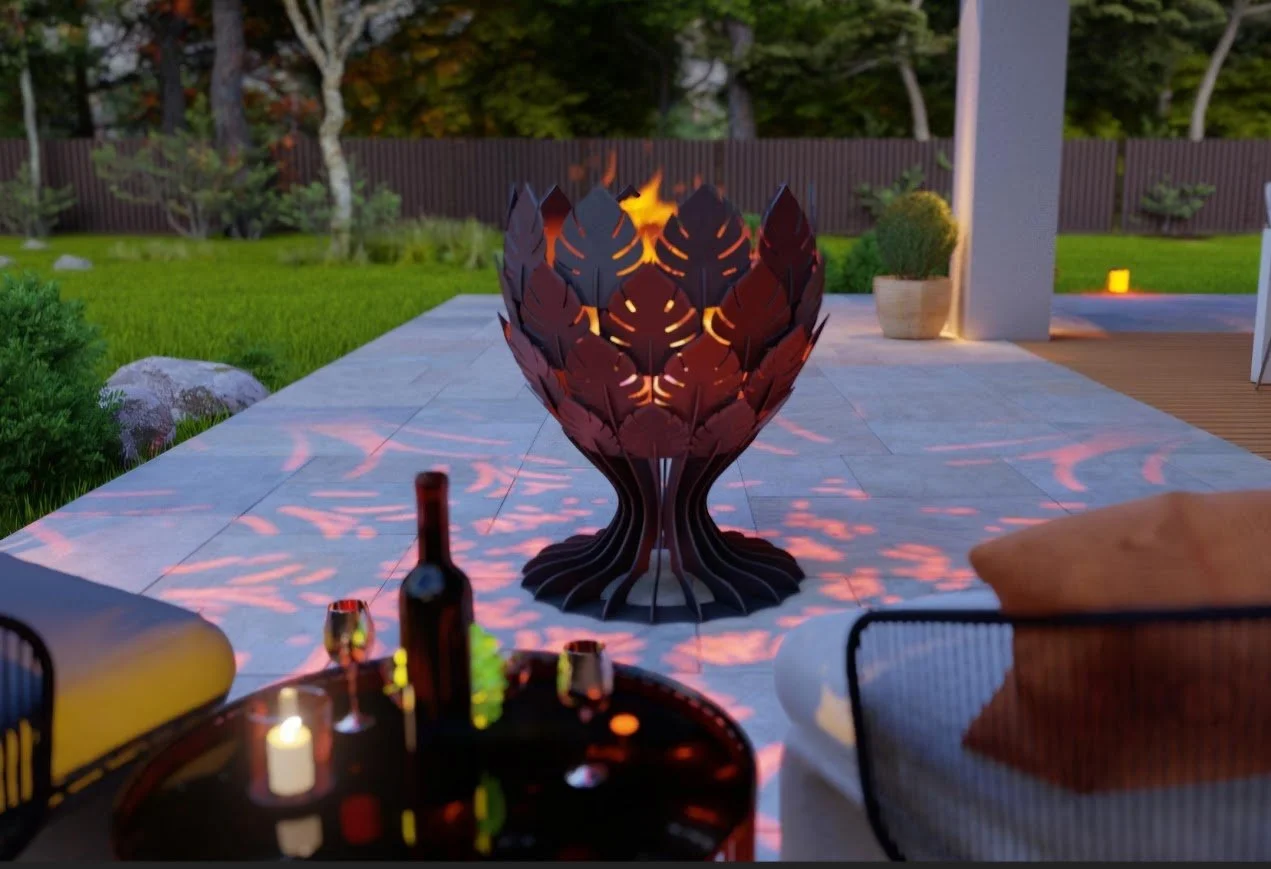 Goblet leaf fire pit