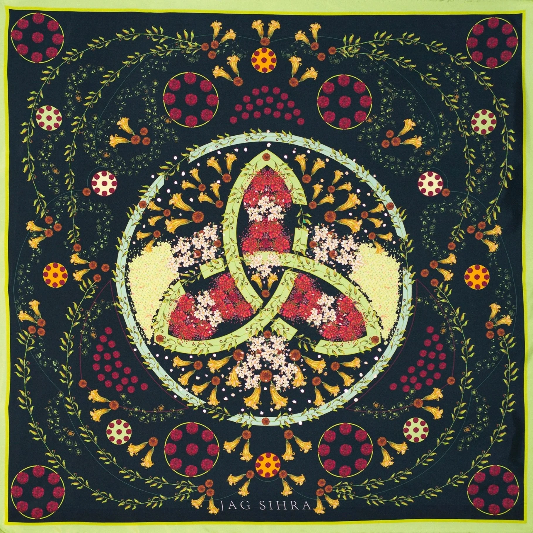 Forest Blossom Silk Scarf