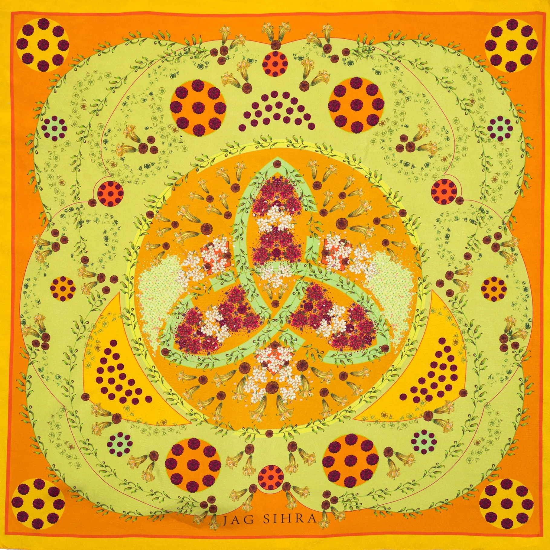 Tangerine Blossom Silk Scarf