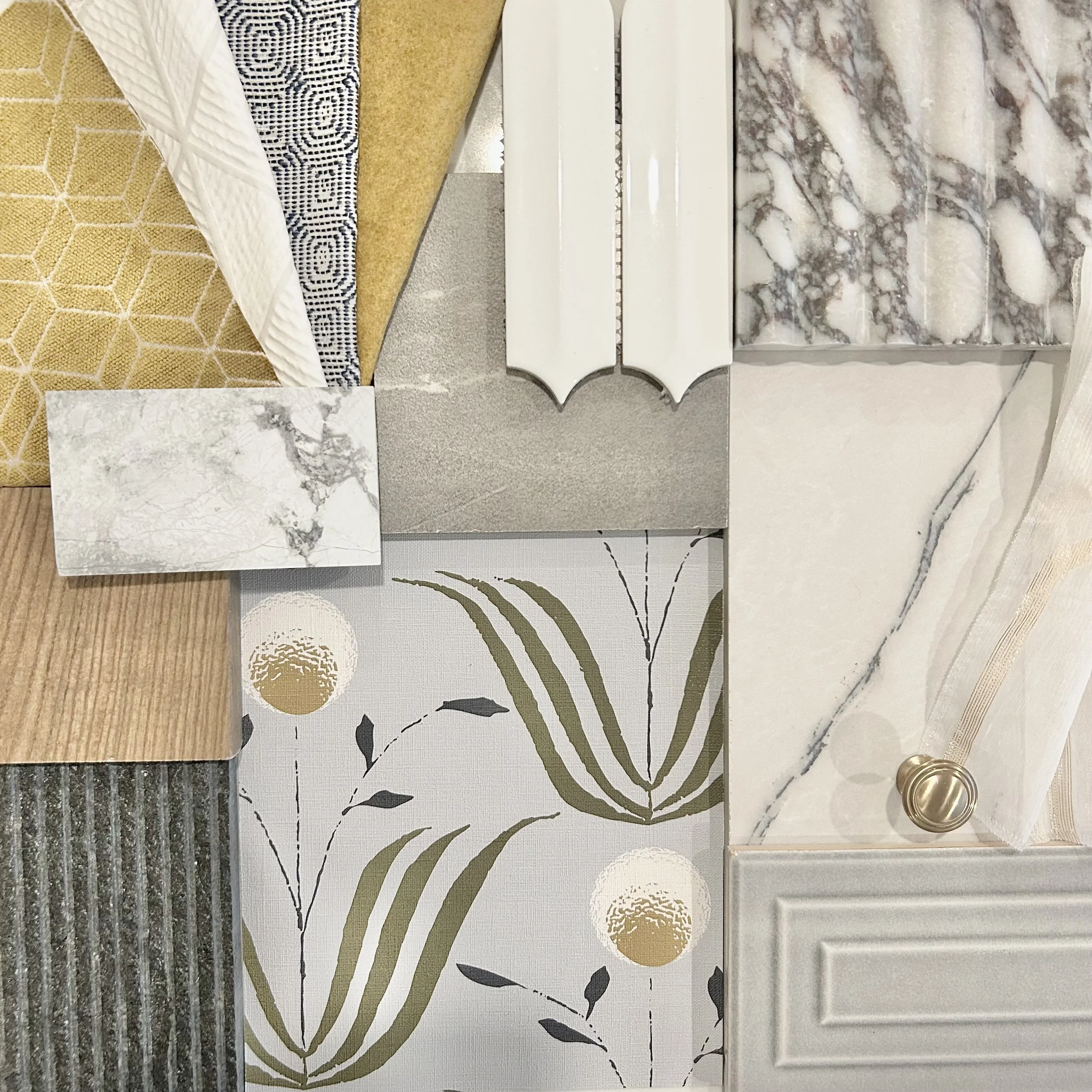 Finish selections for the interior design of a commercial restaurant.