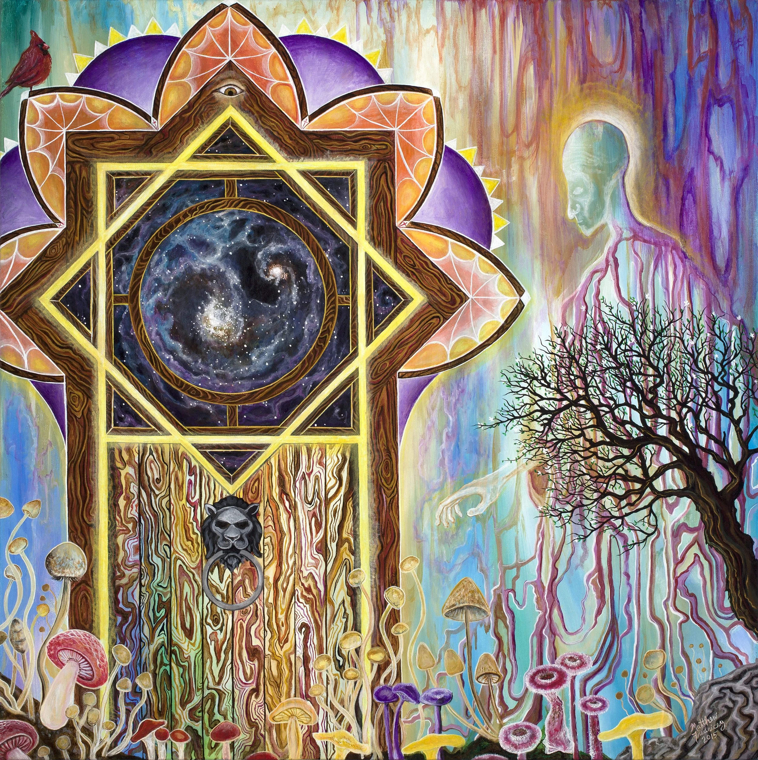 "Mycelial Brethren" - acrylic on canvas - 30"x30" - 2015