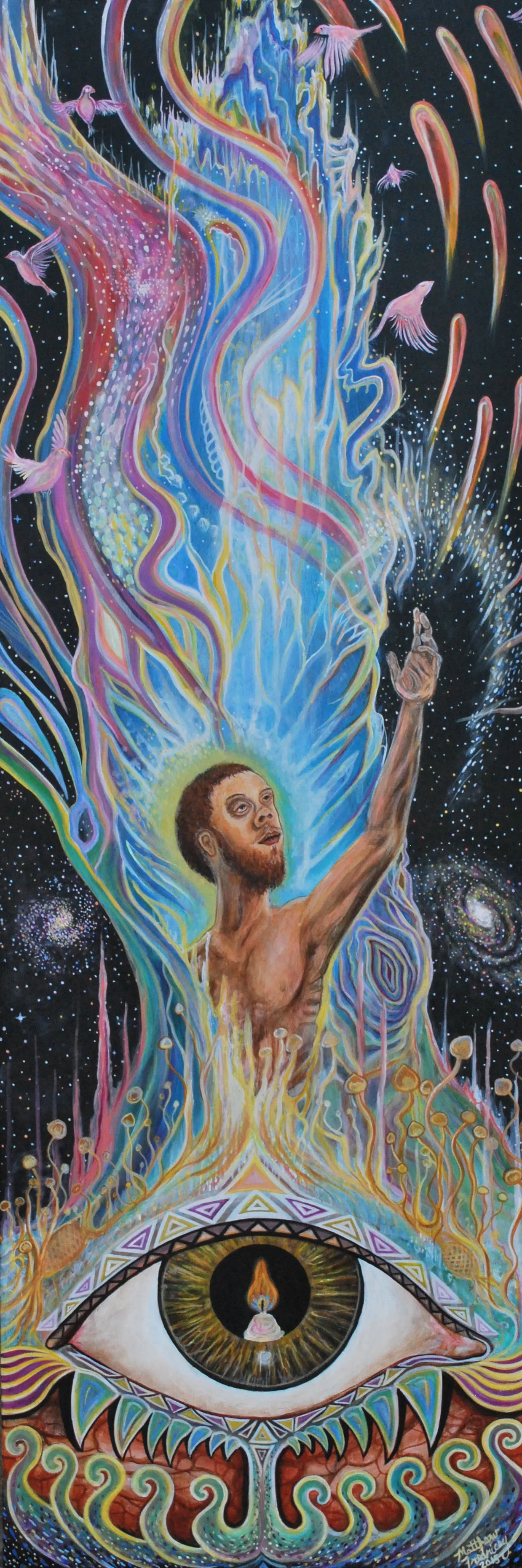 "Candle of Vision" - acrylic on canvas - 12"x36" - 2016