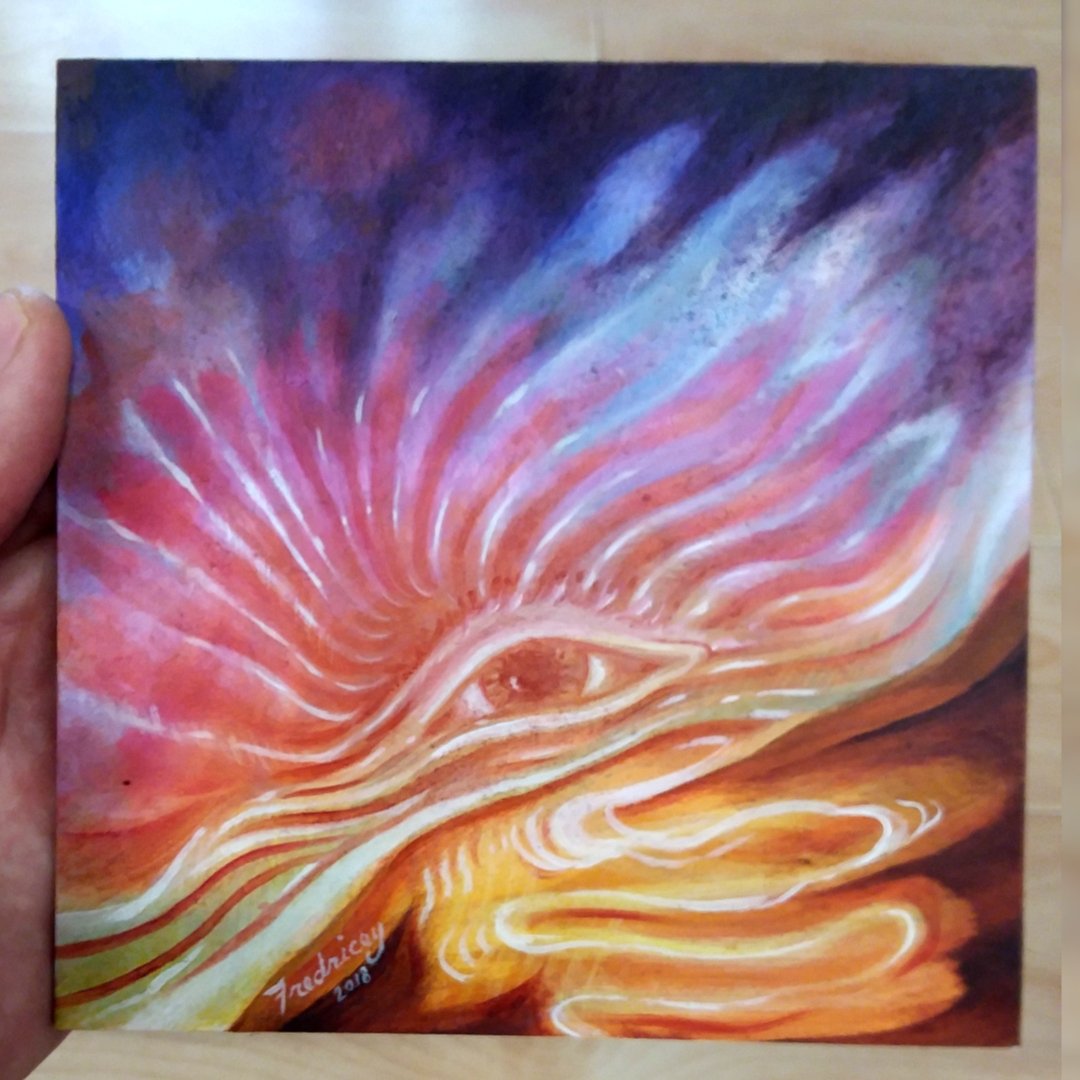 "Awareness" - oil on wood panel - 6"x6" - 2017 - $80