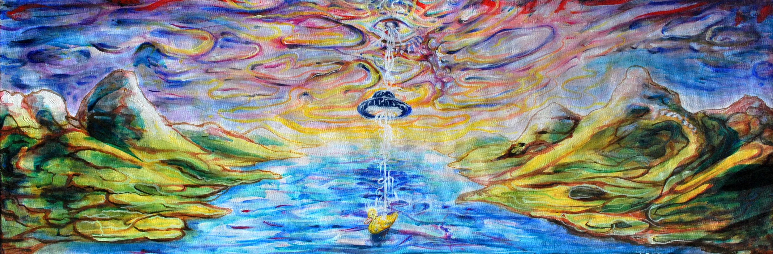 "Abducktion" - acrylic on canvas - collaboration with Seth Snowden