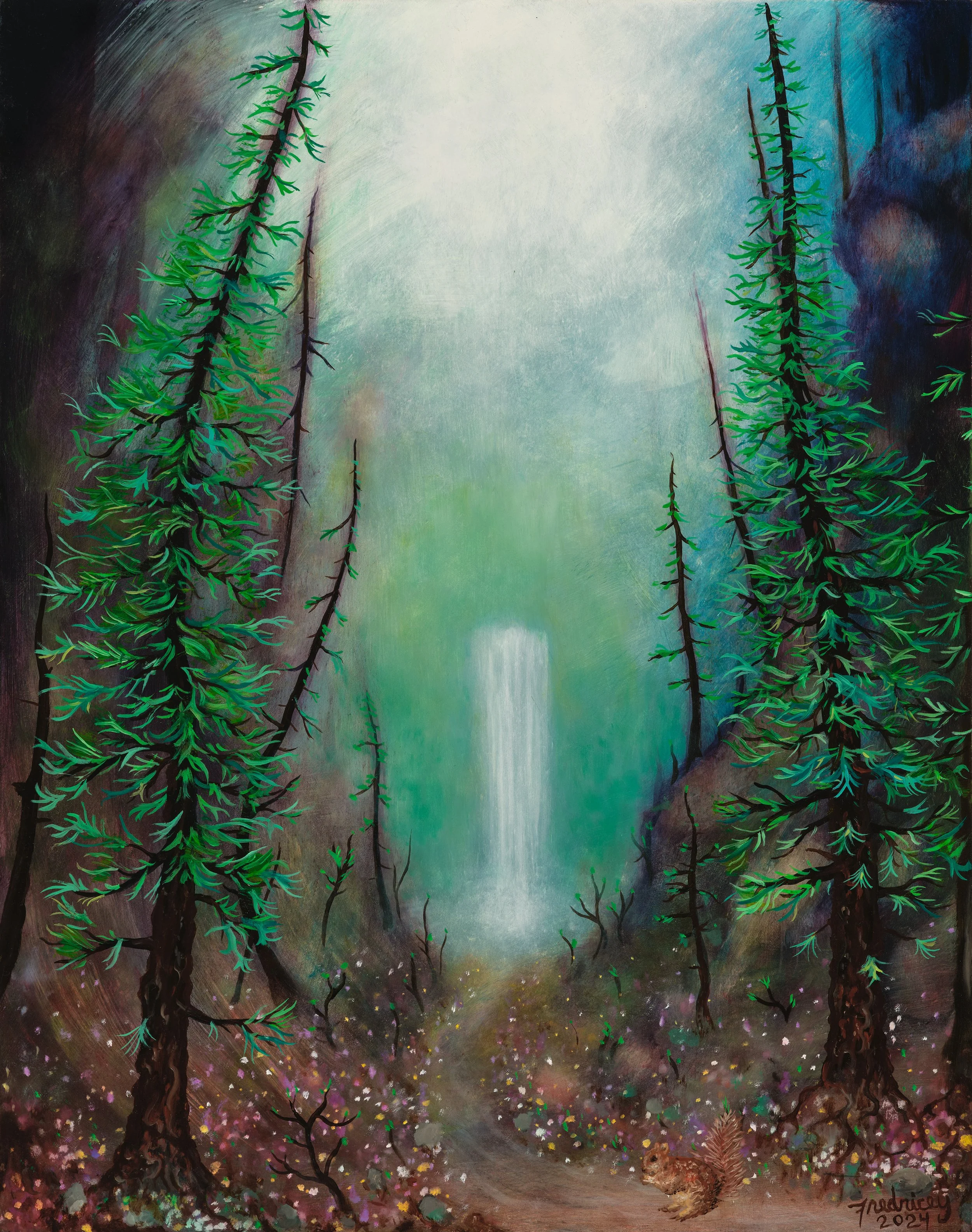 "Tranquil Forest" - oil on wood panel - 11"x14" - 2024 - $550