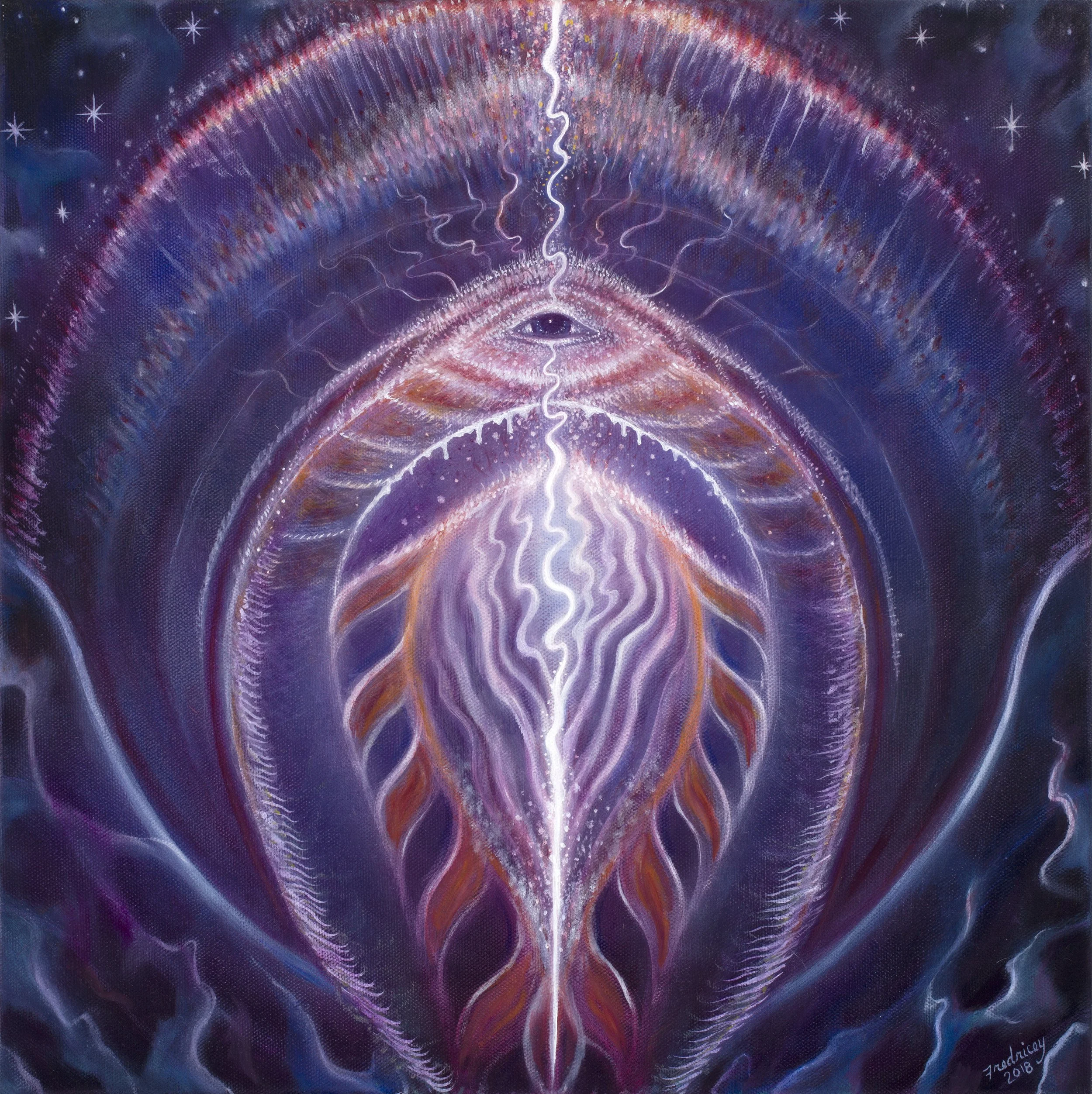 "Waiting to Be Born" - oil on canvas - 16"x16" - 2018