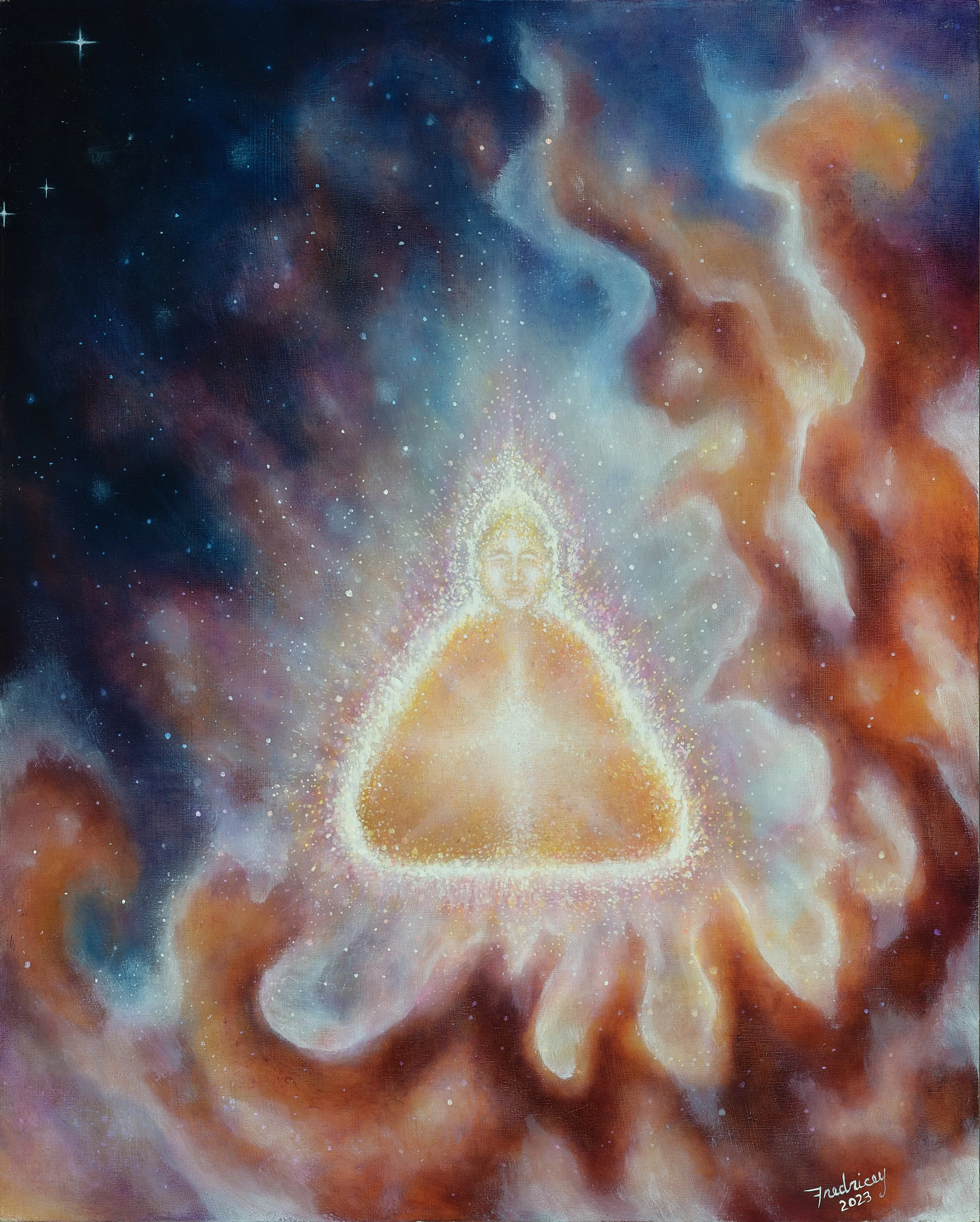 "Stillness" - oil on wood - 13"x16" - 2023 - $450