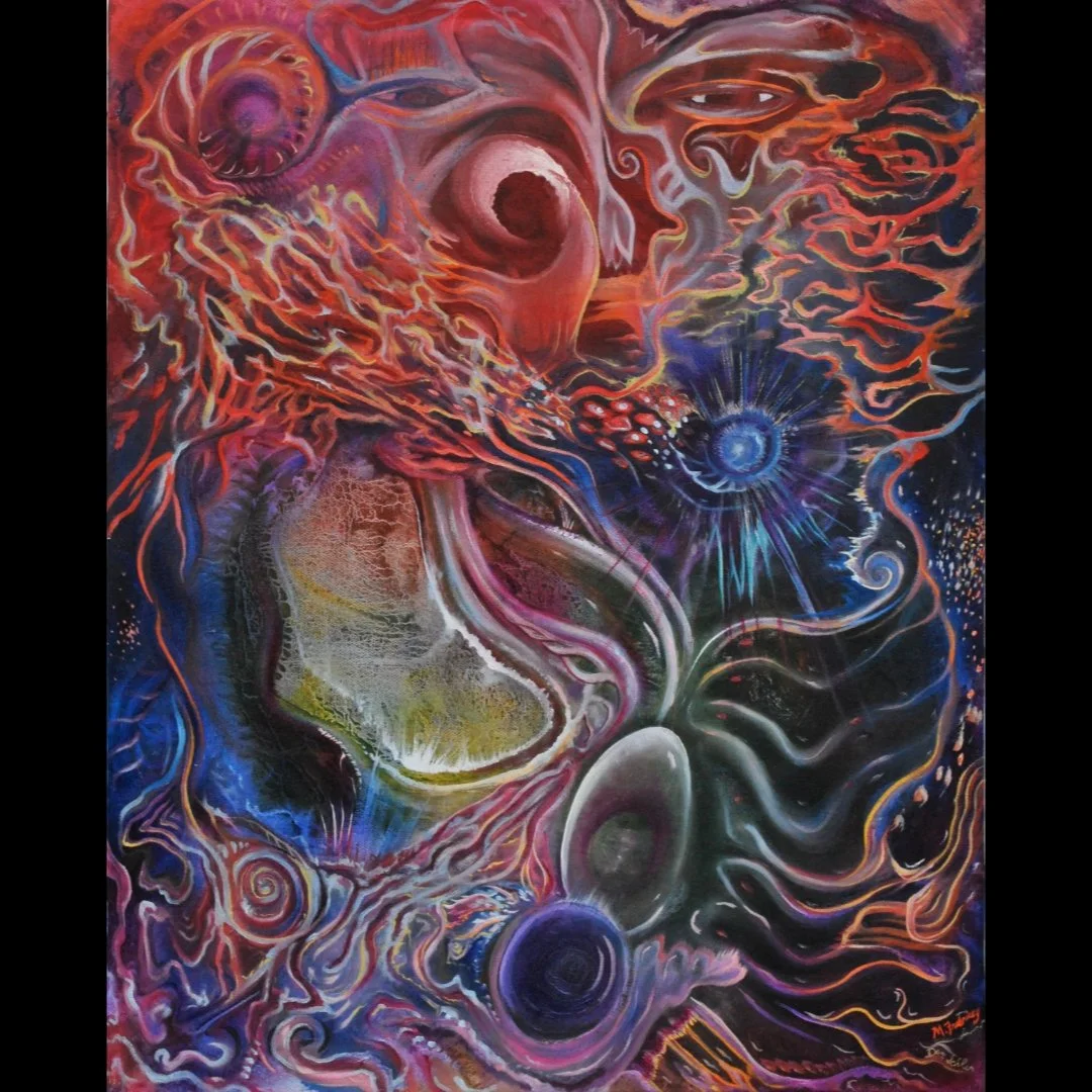 "Birth" - oil on canvas - 16"x20" - 2016 - collaboration with Daniel Schler - $300