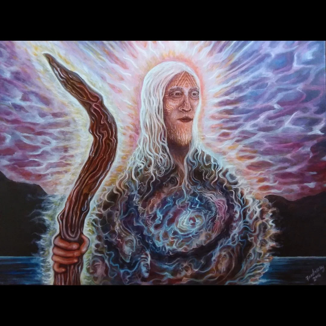 "Light Warrior" - oil and acrylic on canvas - 22"x28" - 2016