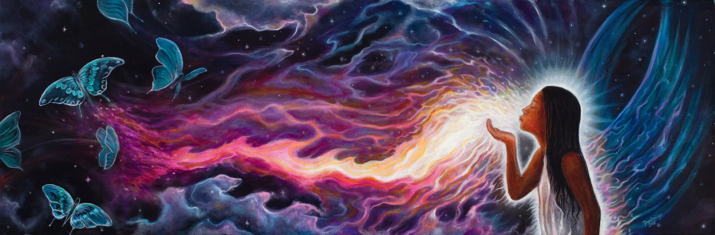 "Breath of Creation" - oil on canvas - 12"x36" - 2019