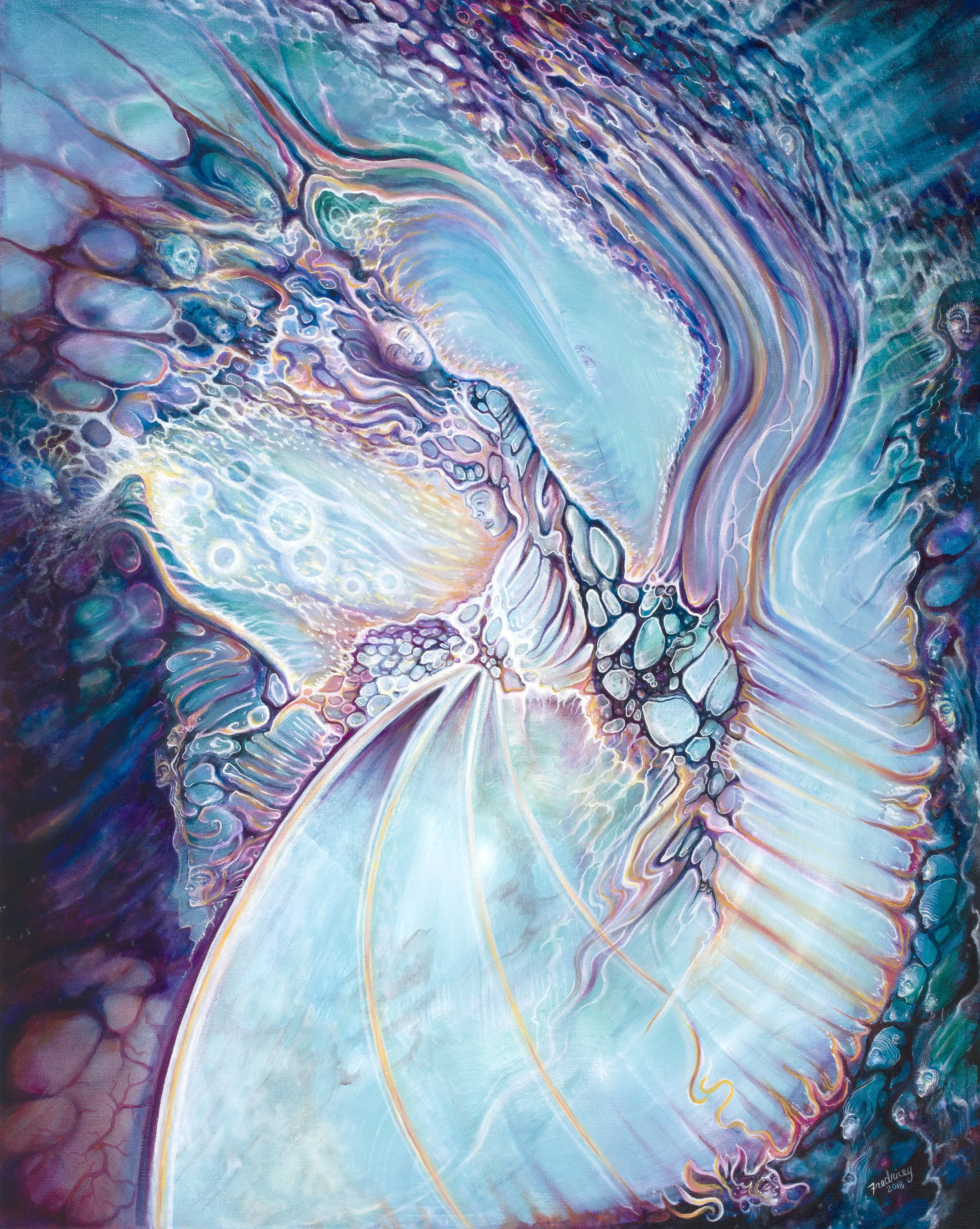 "Angelic Entourage" - oil on canvas - 24"x30" - 2018 - $3200