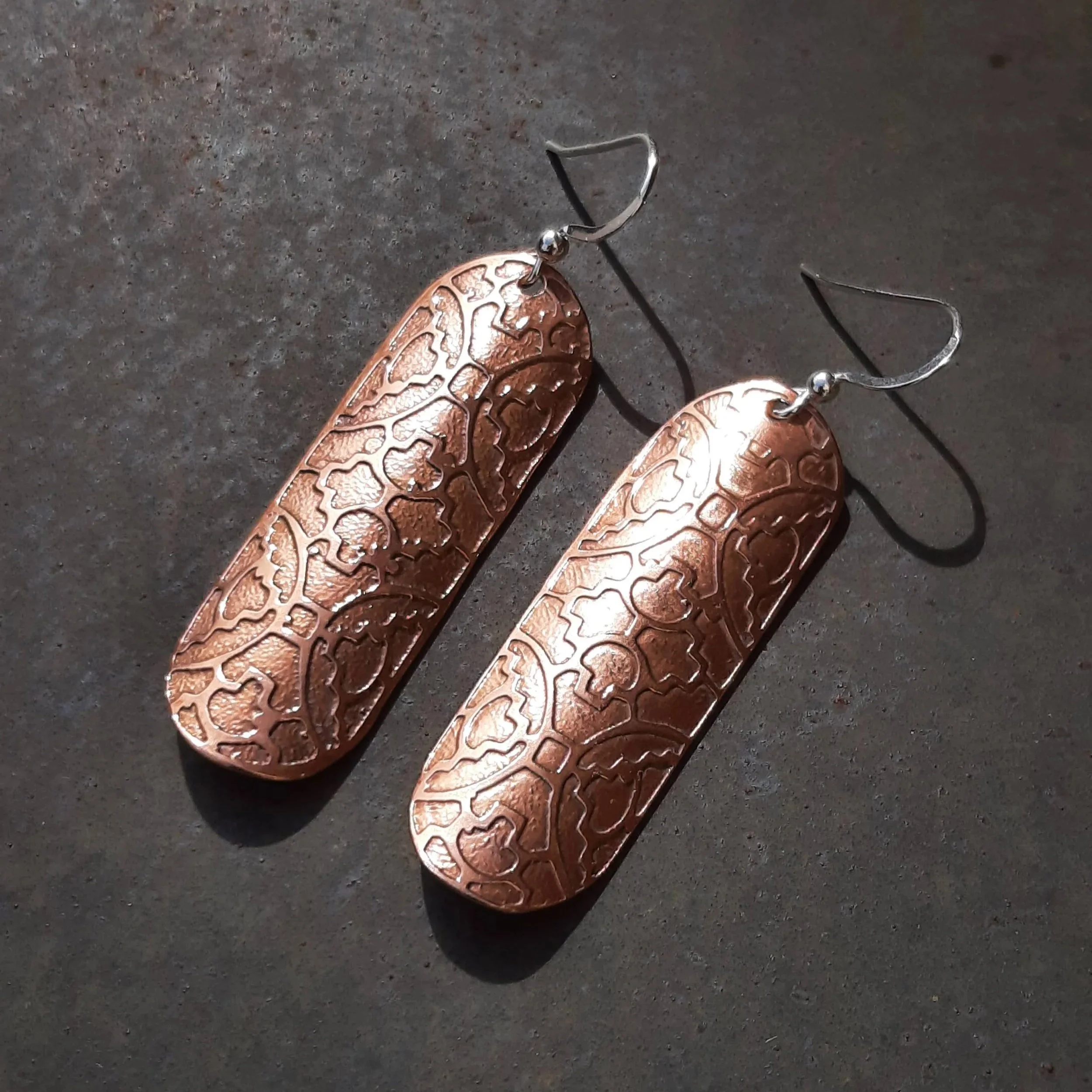 Sutton Hoo Long Oval Earrings