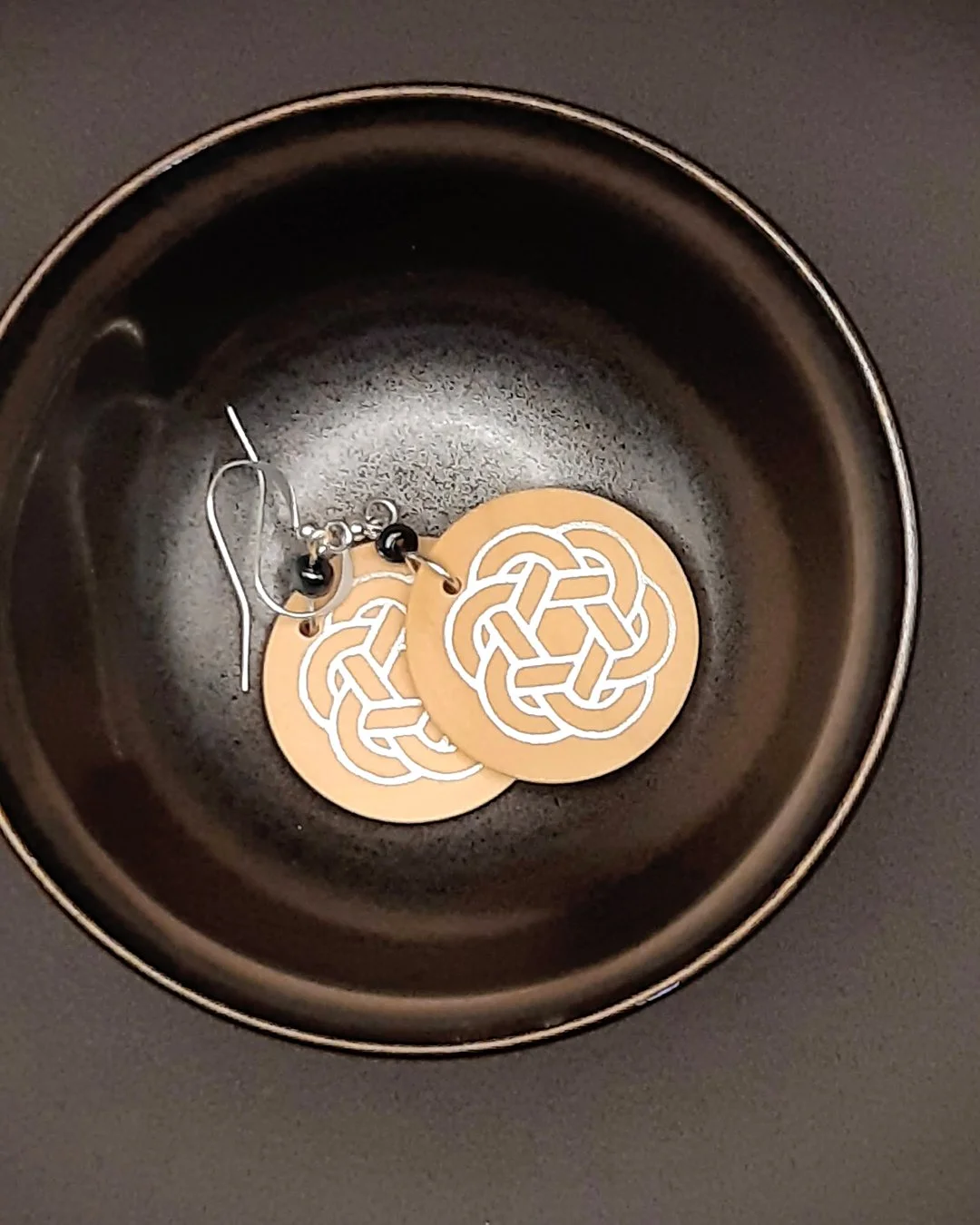 Celtic Knot Earrings - Silver Border