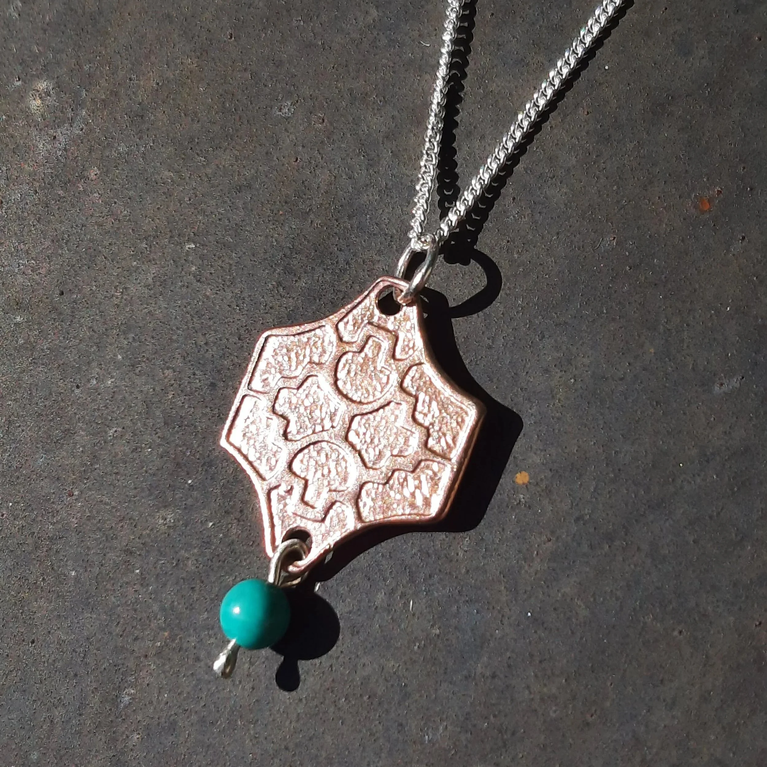 Sutton Hoo Turquoise Dangle Pendant