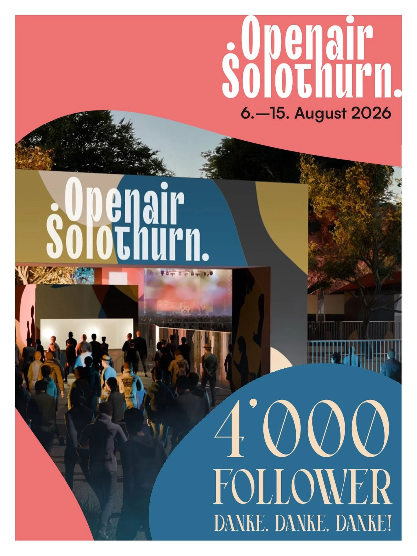 🎉 4&rsquo;000 Follower &ndash; WOW! 🎉
Danke euch allen f&uuml;r euren Support, den ihr unserem neuen Openair Solothurn entgegenbringt! ❤️

🔥 Der Vorverkauf startet &uuml;brigens genau heute in einer Woche! 🔥