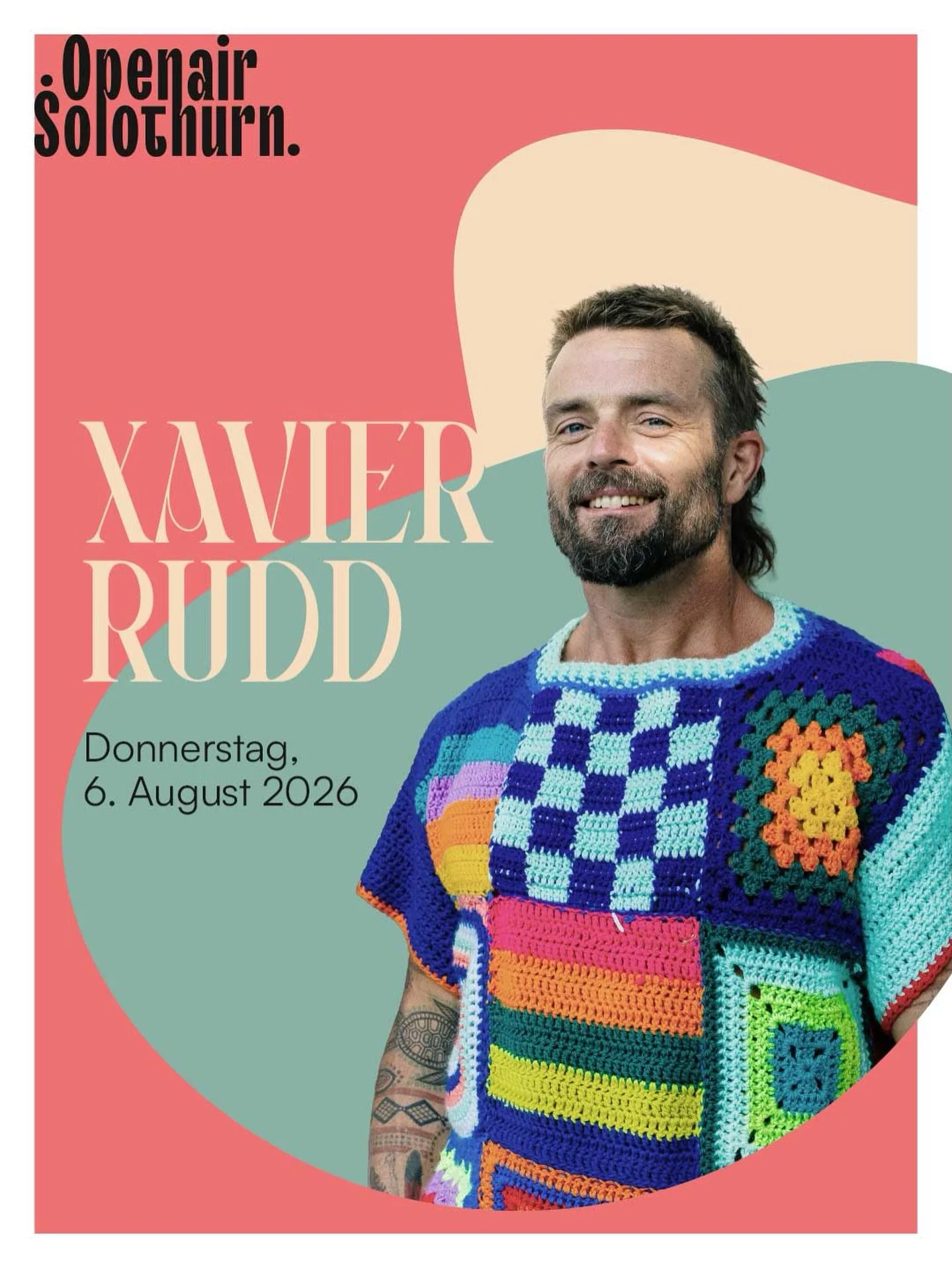 🎶 Xavier Rudd kommt ans Openair Solothurn! 🎶
Am Do, 6. August 2026, bringt der australische Multiinstrumentalist seine einzigartigen Folk- &amp; Roots-Sounds nach Solothurn &ndash; G&auml;nsehaut garantiert.

🎟️ VVK-Start: Fr, 27.2. 12 Uhr; Sicher