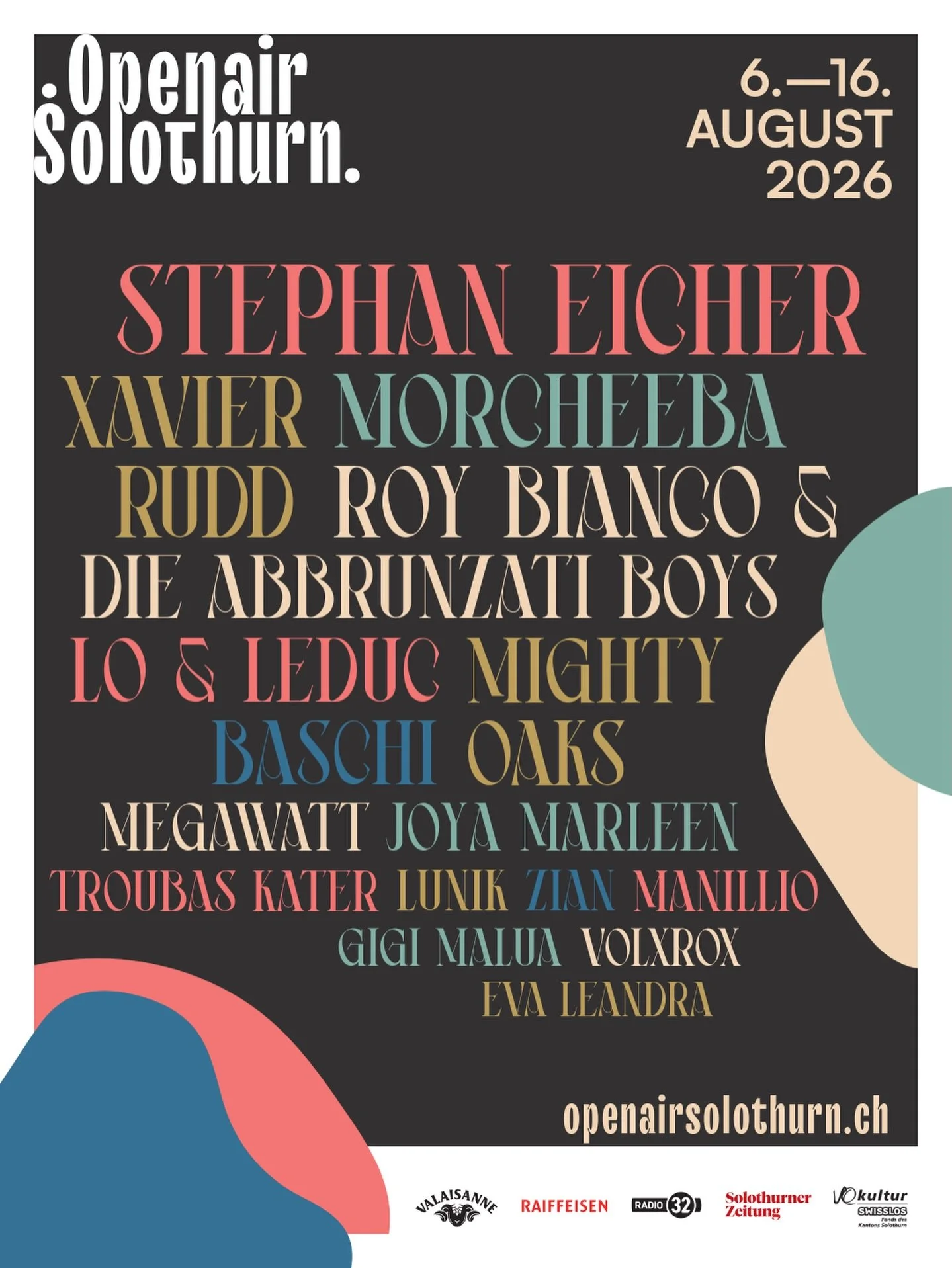 7 stilvolle Konzertabende unter freiem Himmel.
Mitten in Solothurn. Mitten im Sommer.

Ein Openair voller Musik, Atmosph&auml;re und Momente, die bleiben ✨