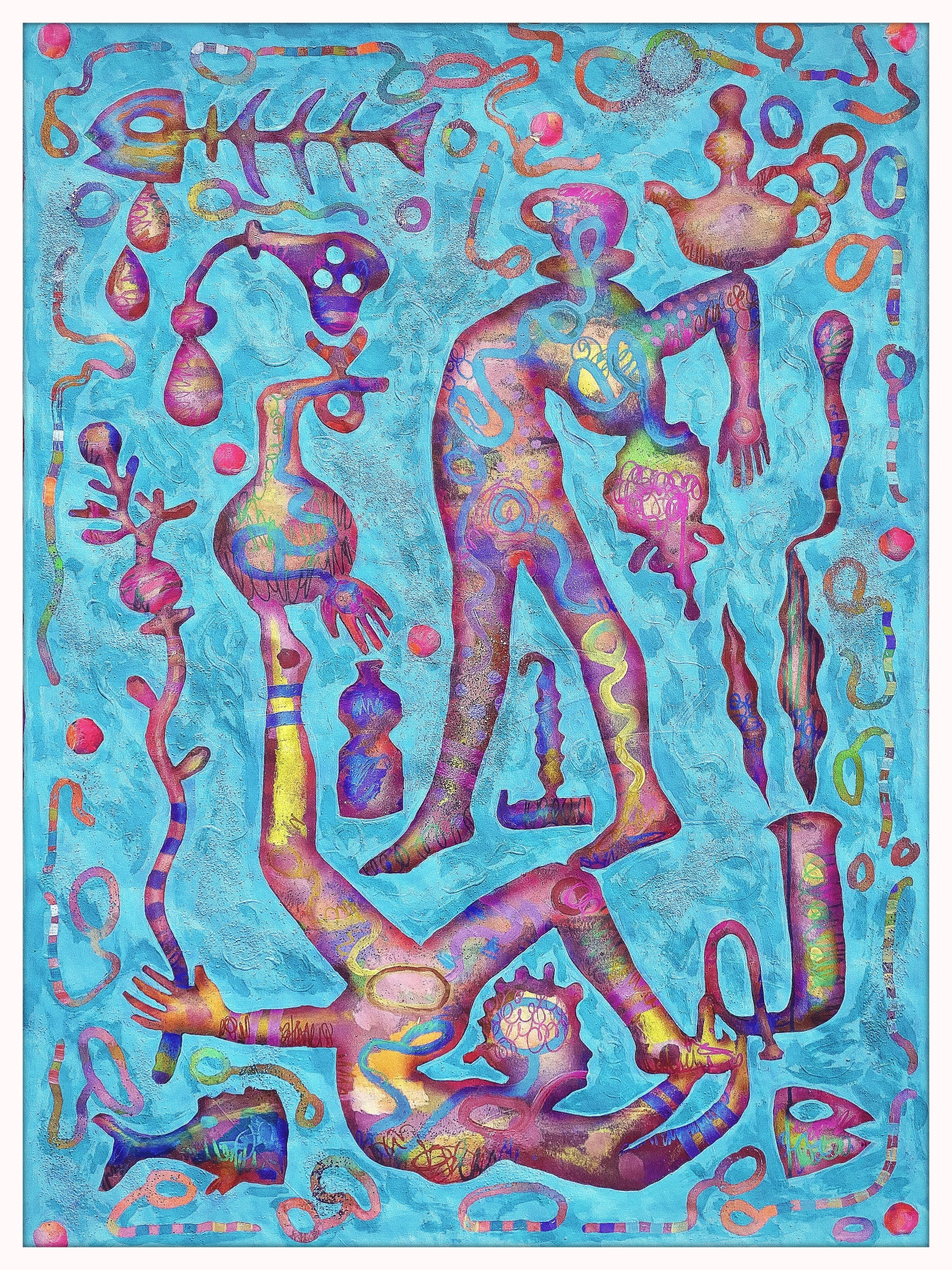 Woman's Work. Acrlyic on paper, 2022