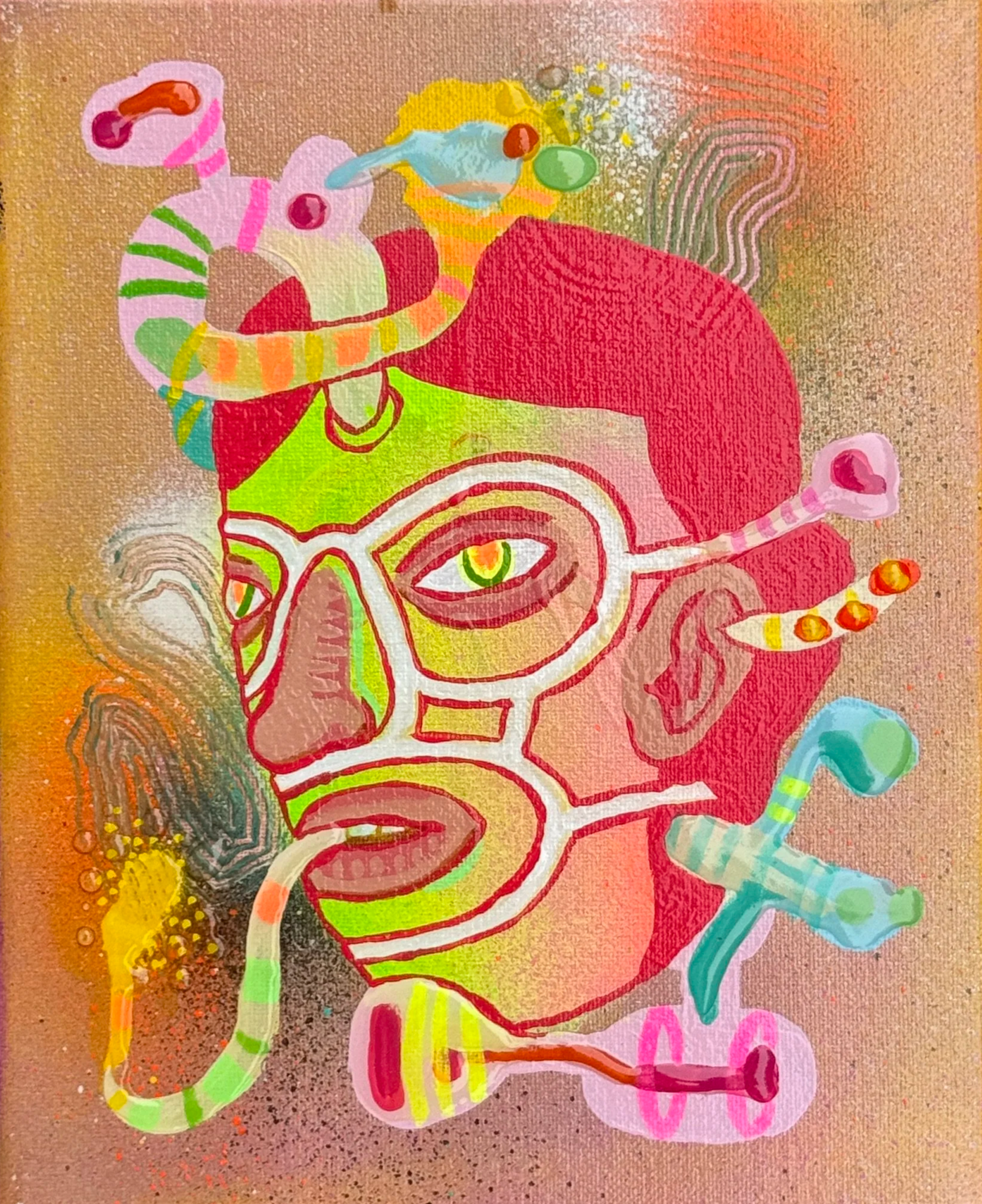 The Dreamer Red,
Acrylic on Canvas, 2025