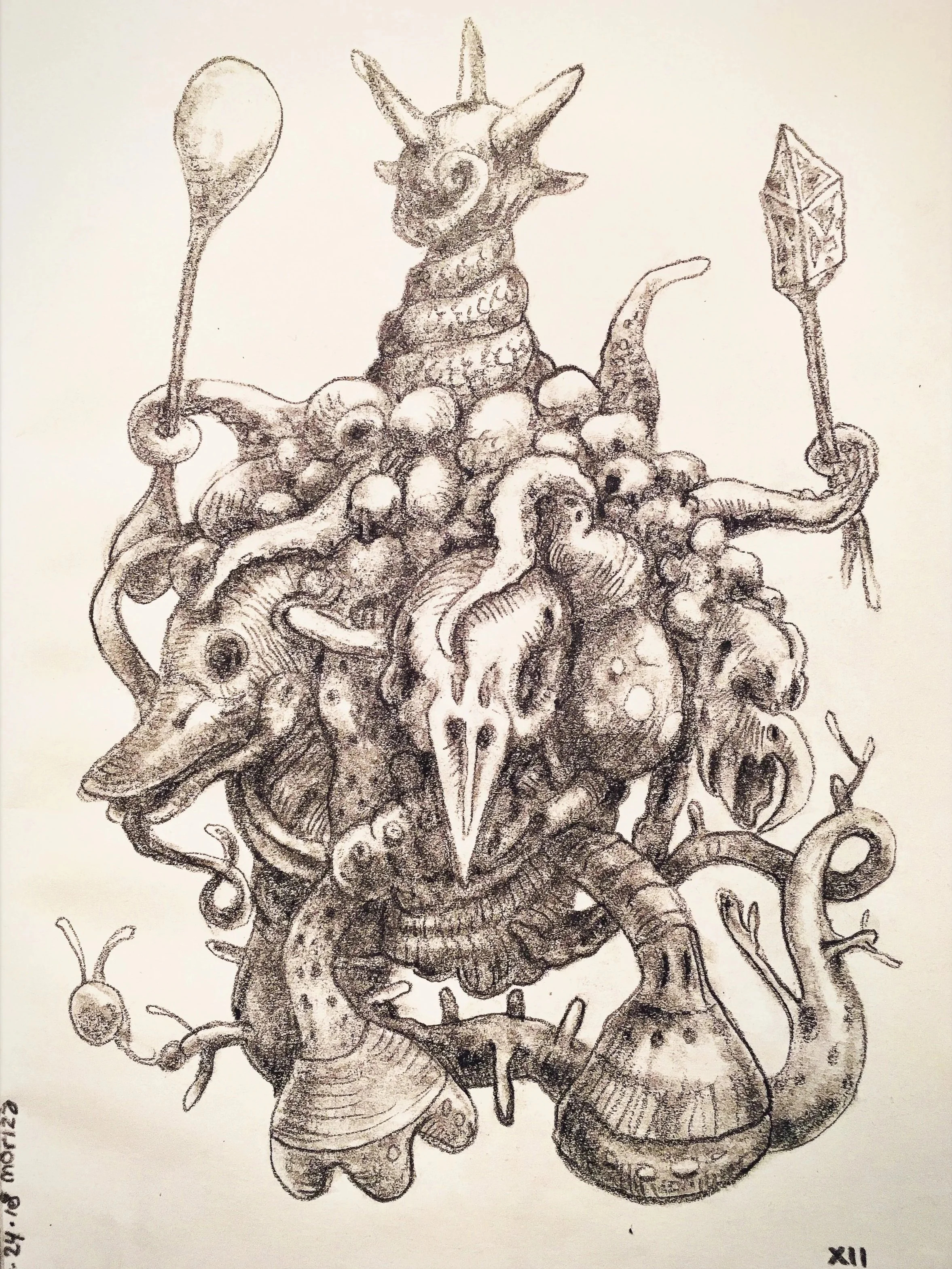 Serpent - Charcoal on paper, 2018