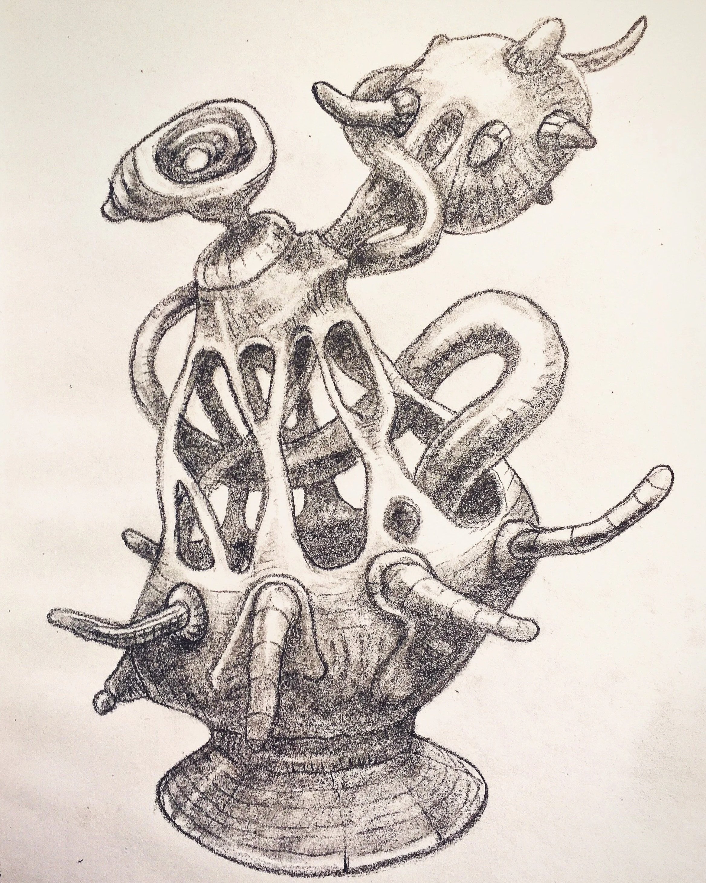 Serpent - Charcoal on paper, 2018