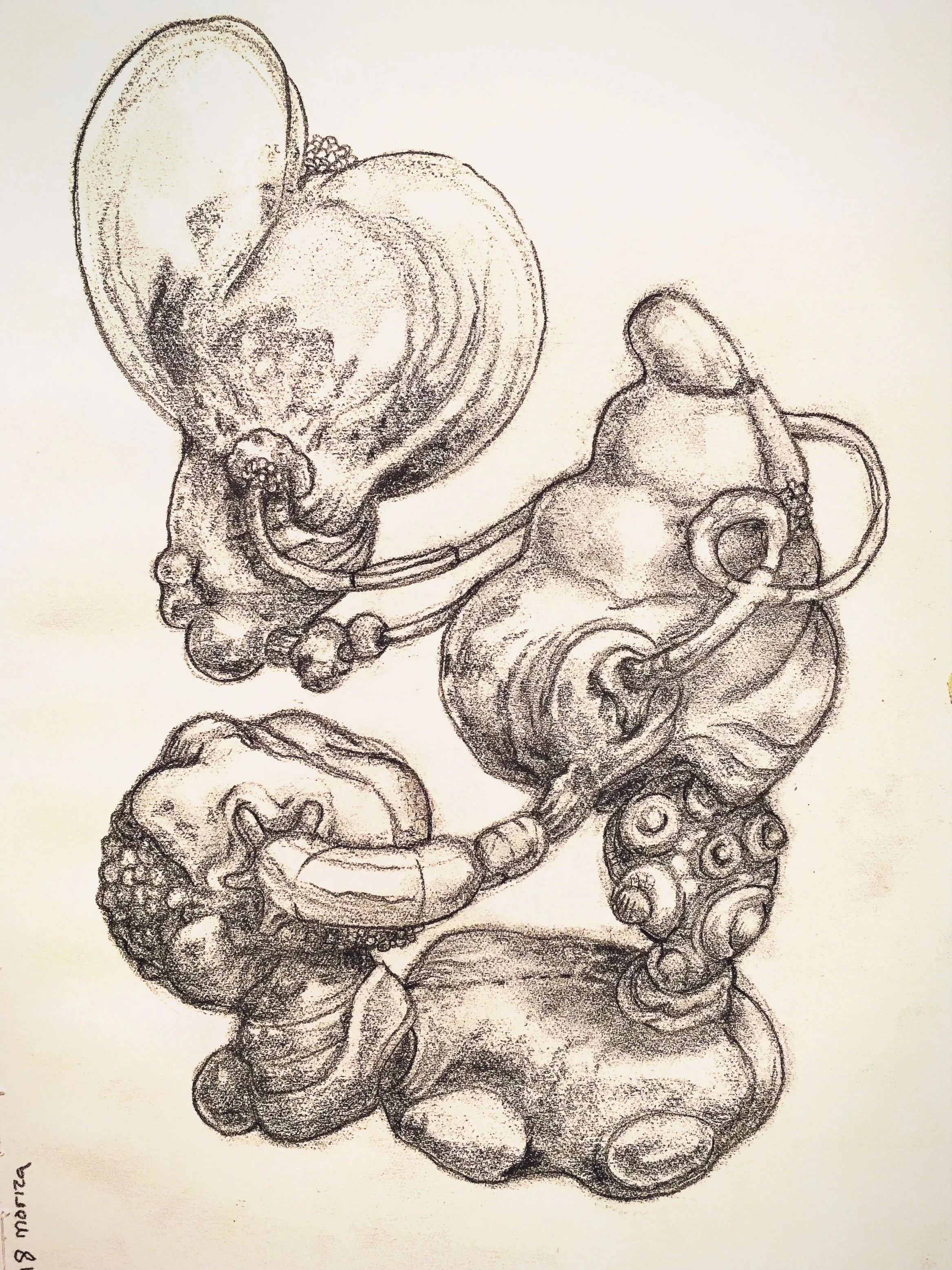 Serpent - Charcoal on paper, 2018