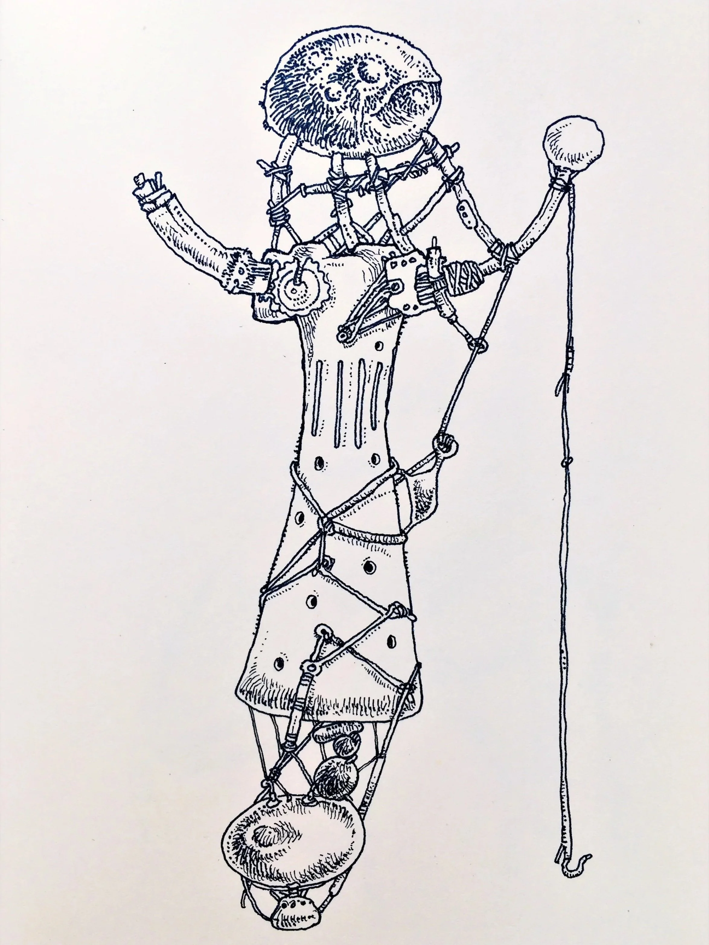Calico Sculpture - Ink on paper, 2011