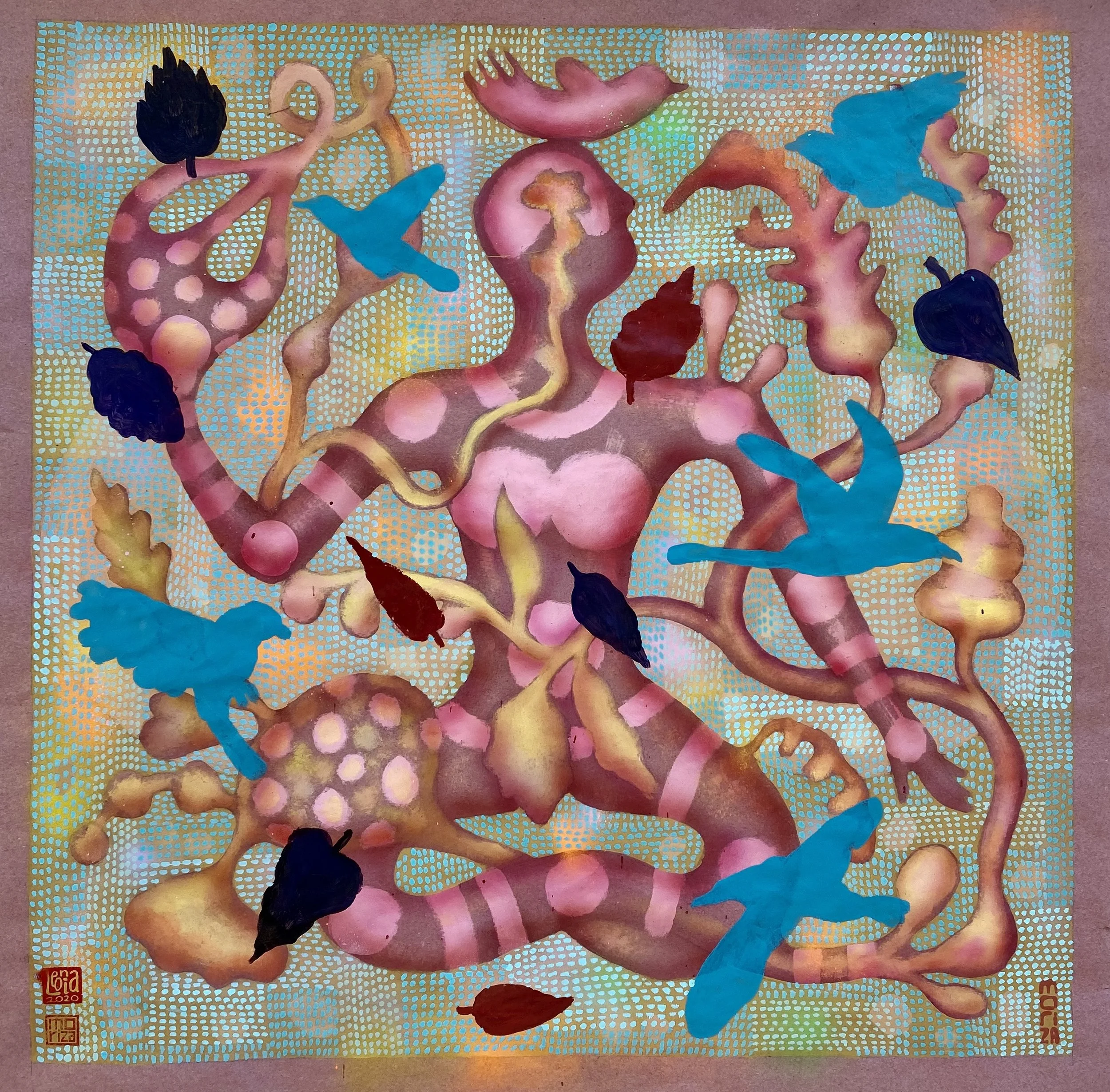 Woman's Work. Acrlyic on paper, 2022