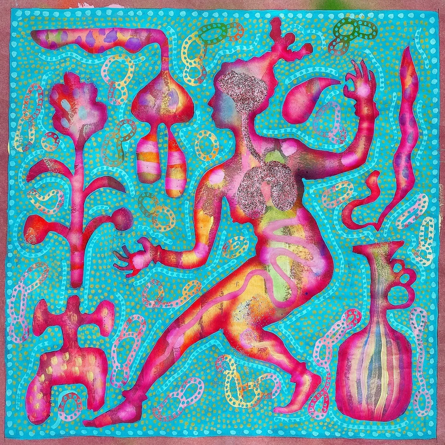 Woman's Work. Acrlyic on paper, 2022