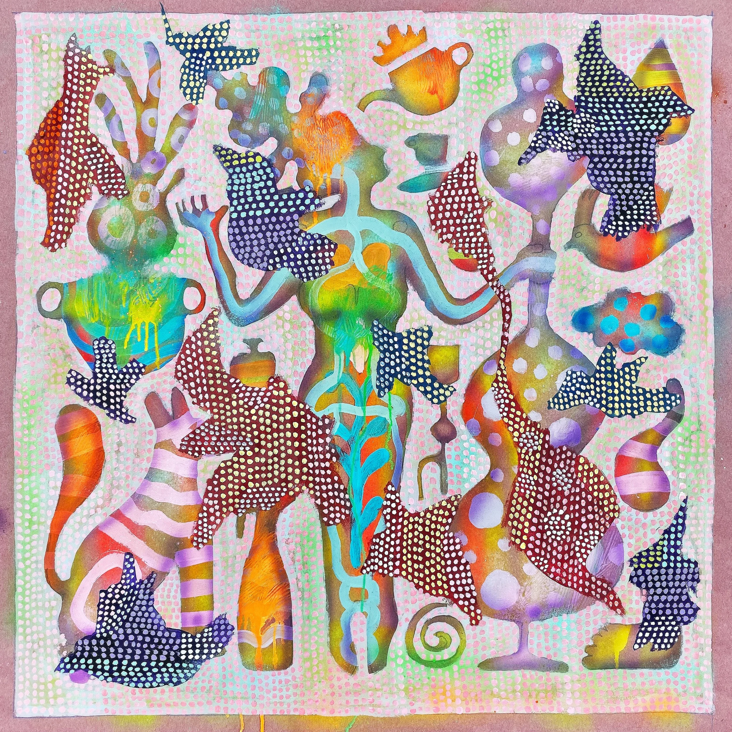 Woman's Work. Acrlyic on paper, 2022